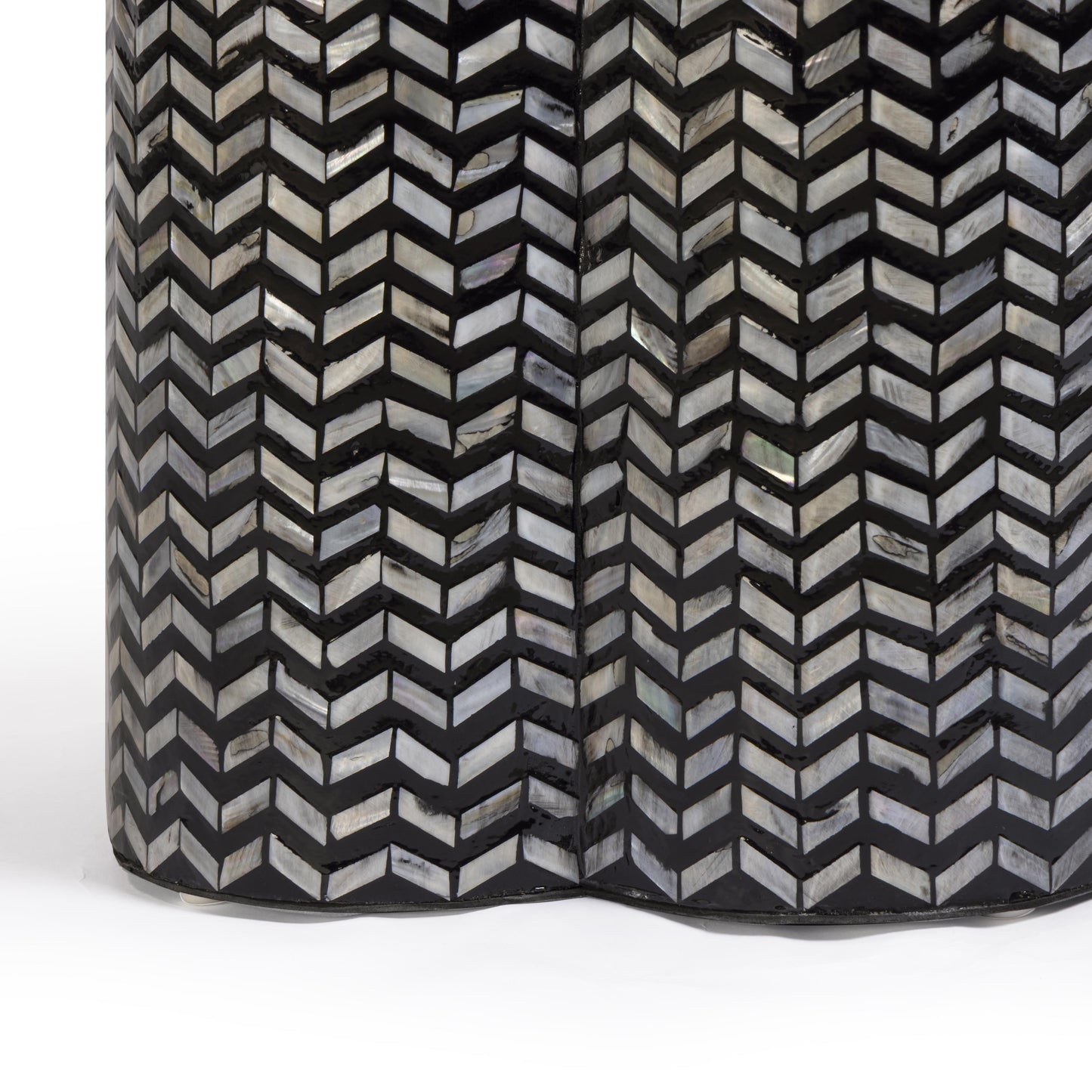 Truffle Black Mother of Pearl Shell Side Table Black by Tov Furniture