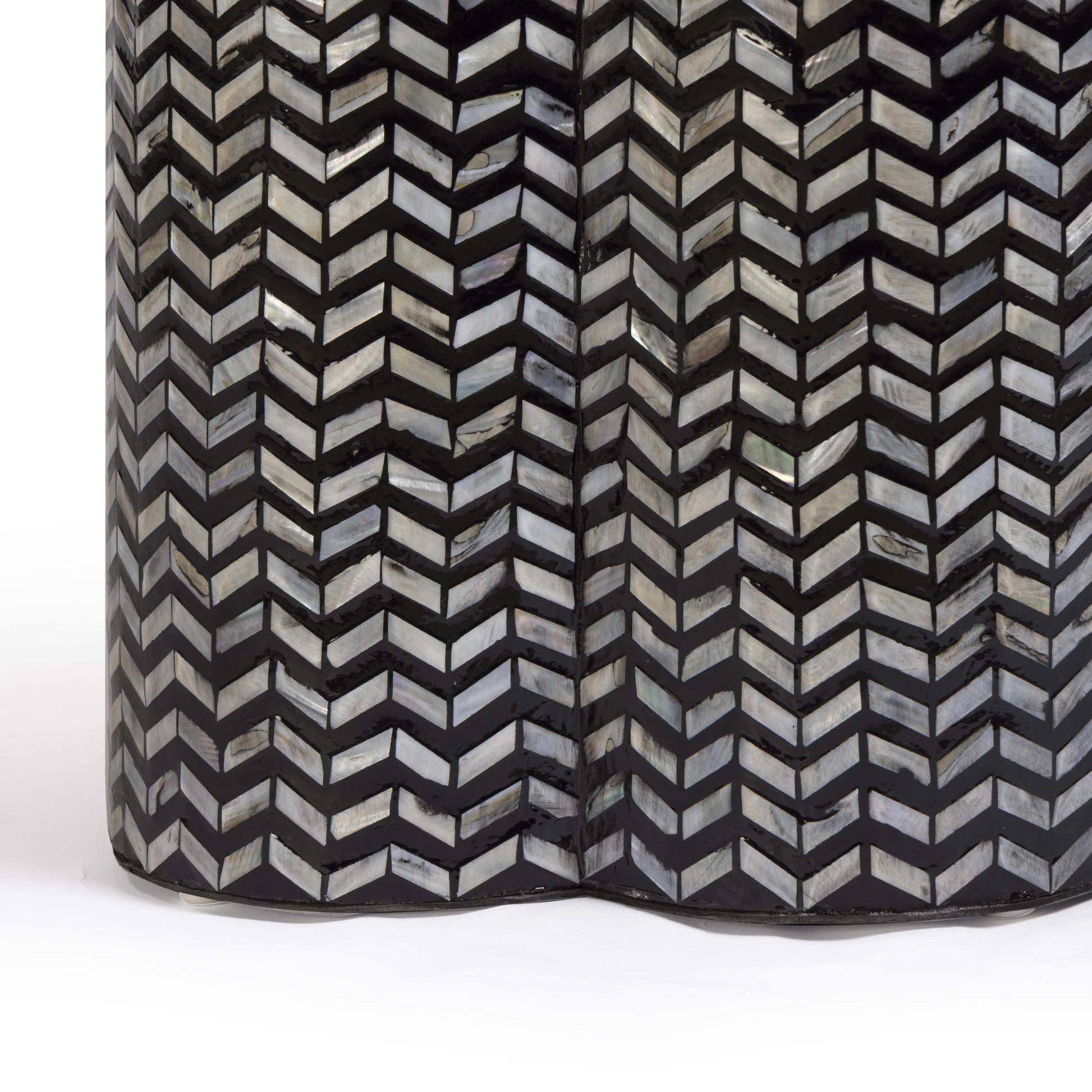 Truffle Black Mother of Pearl Shell Side Table Black by Tov Furniture