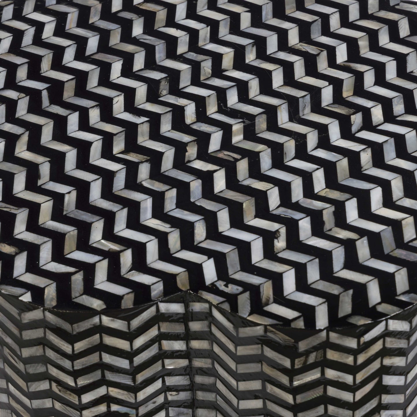 Truffle Black Mother of Pearl Shell Side Table Black by Tov Furniture