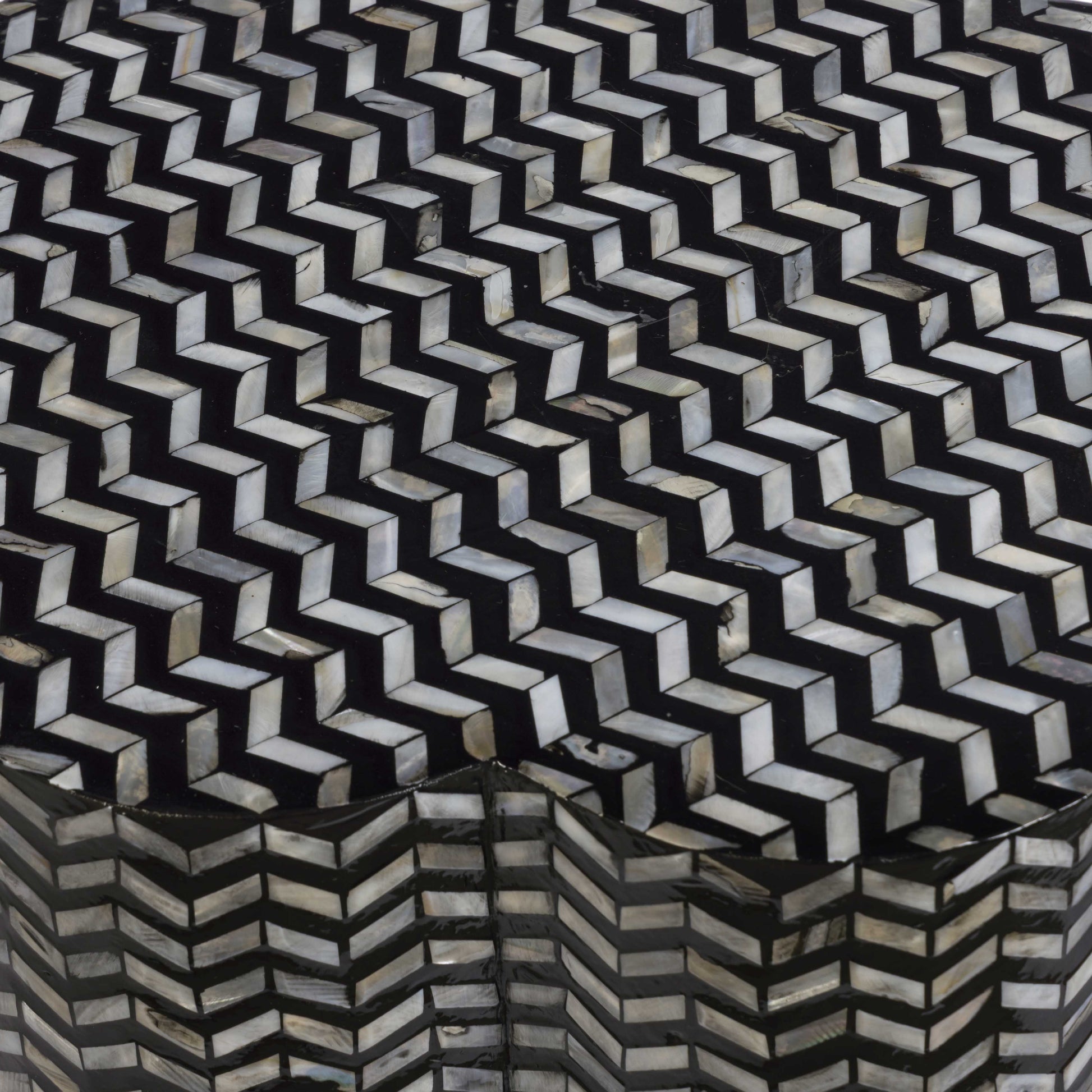 Truffle Black Mother of Pearl Shell Side Table Black by Tov Furniture