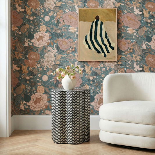 Truffle Black Mother of Pearl Shell Side Table by TOV Furniture – photo 2 of 8