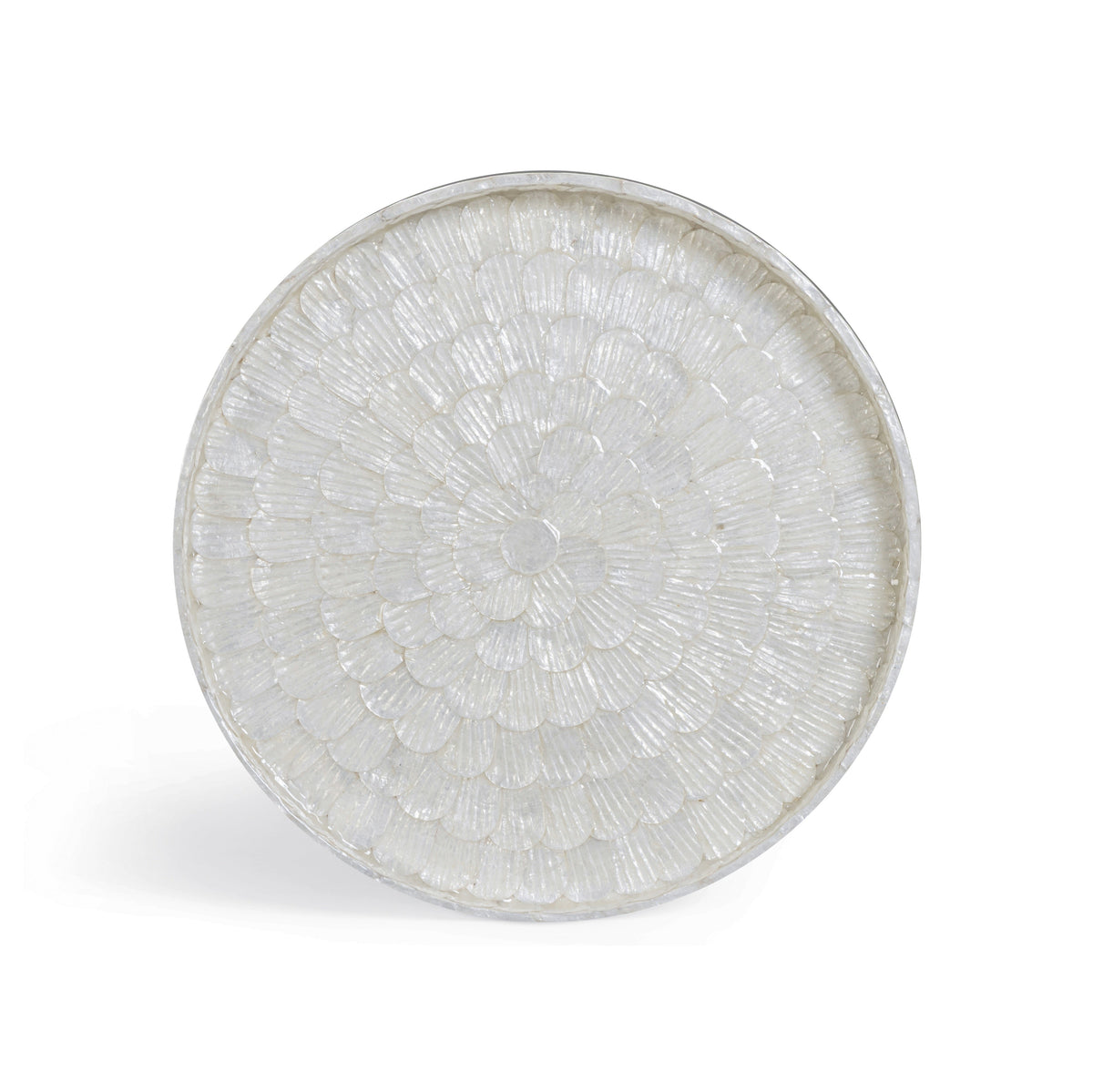 Coast Pearl White Seashell Round Side Table by TOV Furniture – photo 5 of 6