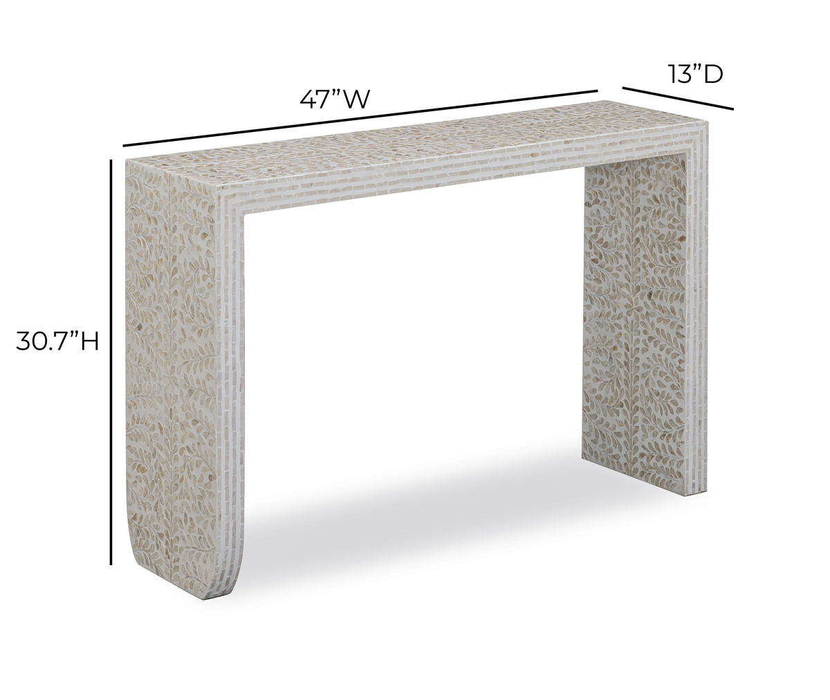 Cyprus 47" Cream Capiz Shell Console Table by TOV Furniture – photo 6 of 6