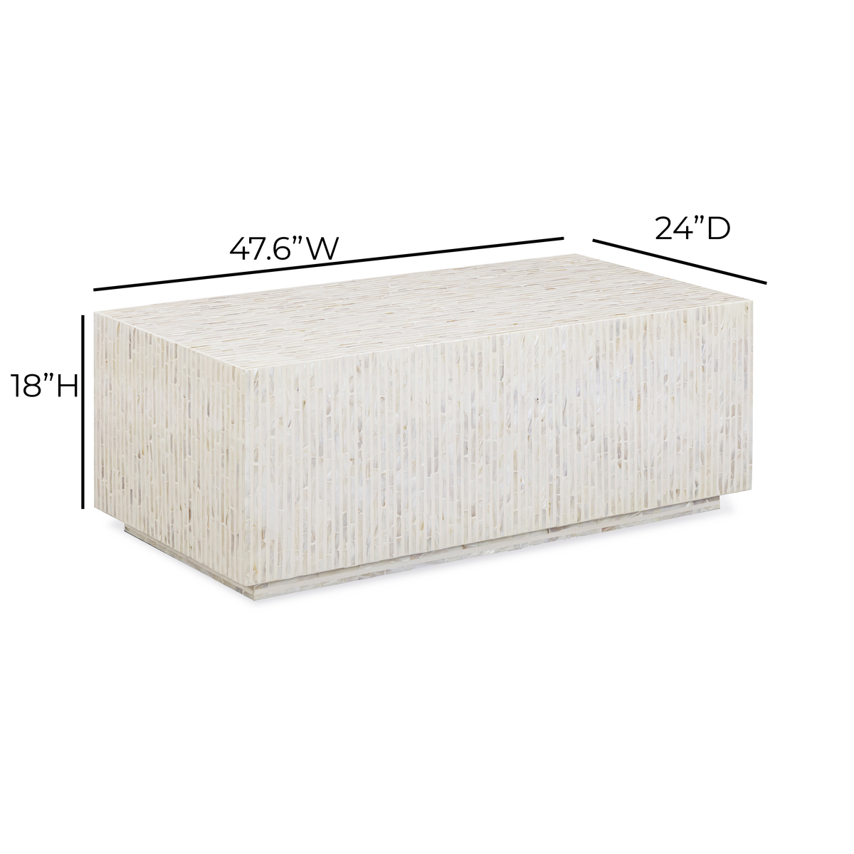 Earl 47.6" Cream Mother of Pearl Coffee Table by TOV Furniture – photo 7 of 7
