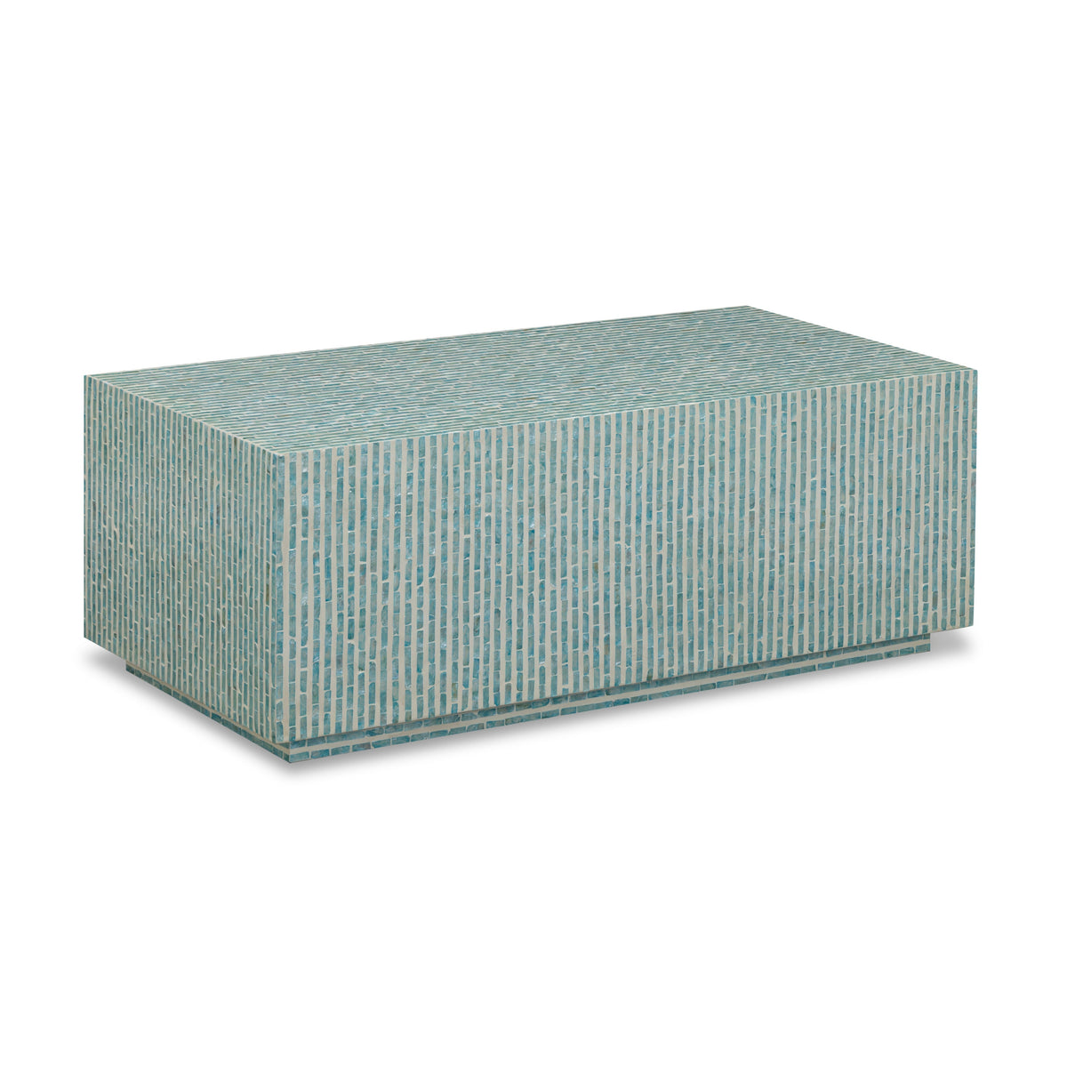 Earl 48" Light Blue Capiz Shell Coffee Table by TOV Furniture – photo 3 of 7