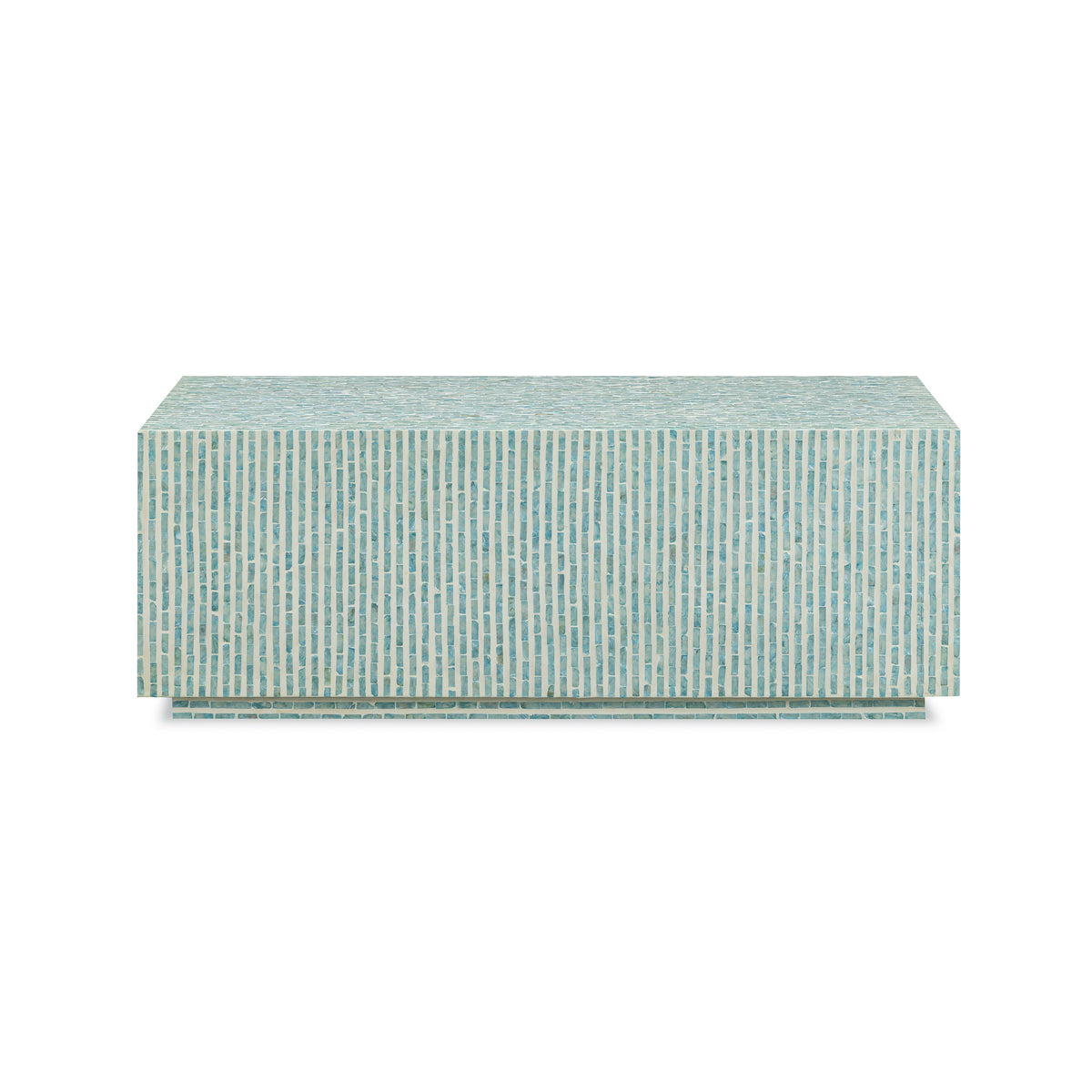 Earl 48" Light Blue Capiz Shell Coffee Table by TOV Furniture – photo 1 of 7