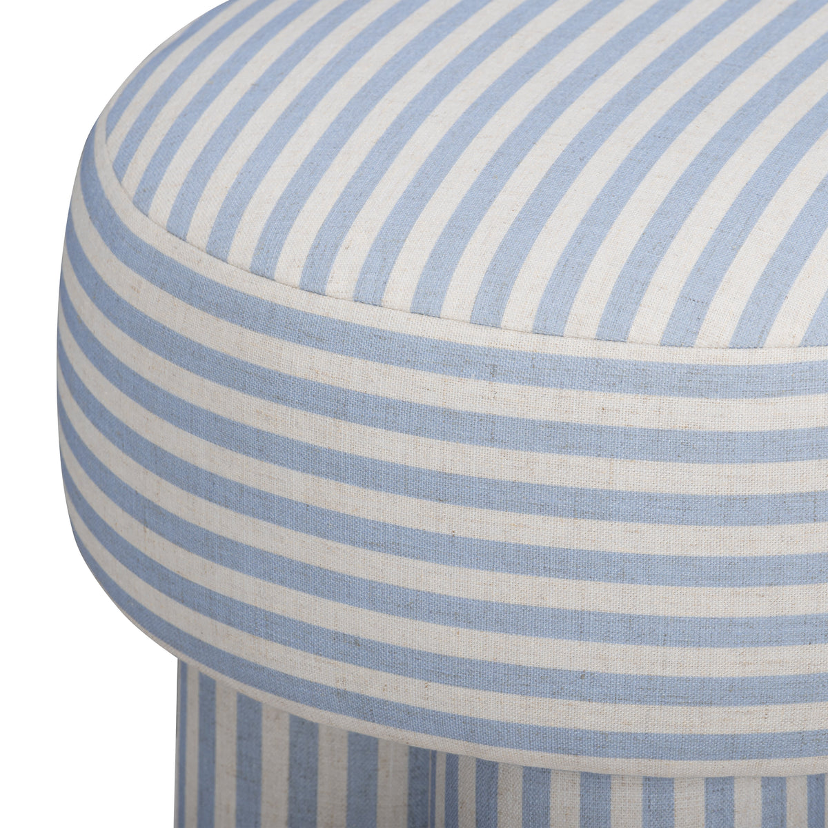 Masha Blue Striped Performance Linen Accent Stool by TOV Furniture – photo 5 of 6