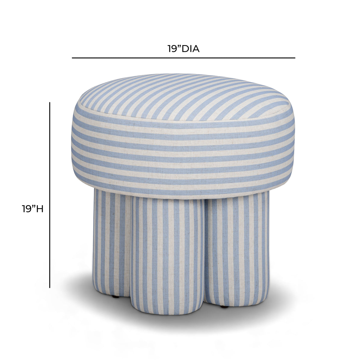 Masha Blue Striped Performance Linen Accent Stool by TOV Furniture – photo 6 of 6