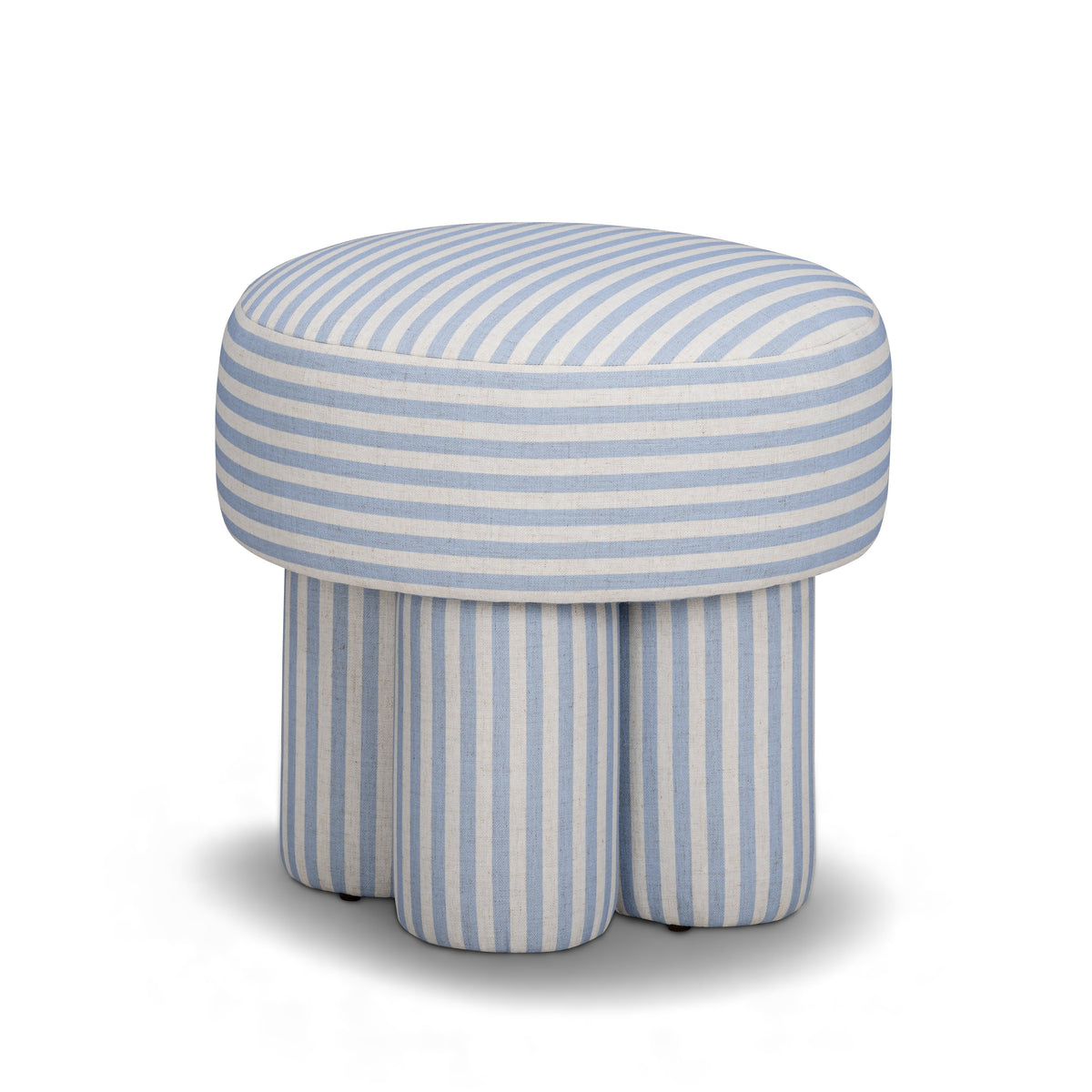 Masha Blue Striped Performance Linen Accent Stool by TOV Furniture – photo 1 of 6