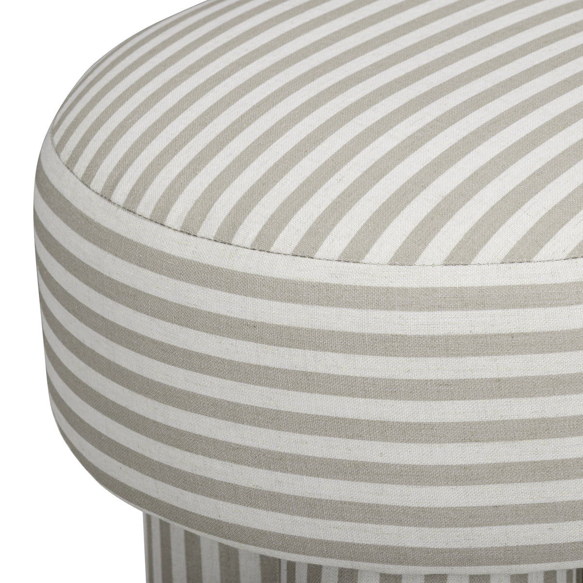 Masha Khaki Striped Performance Linen Accent Stool by TOV Furniture – photo 5 of 6