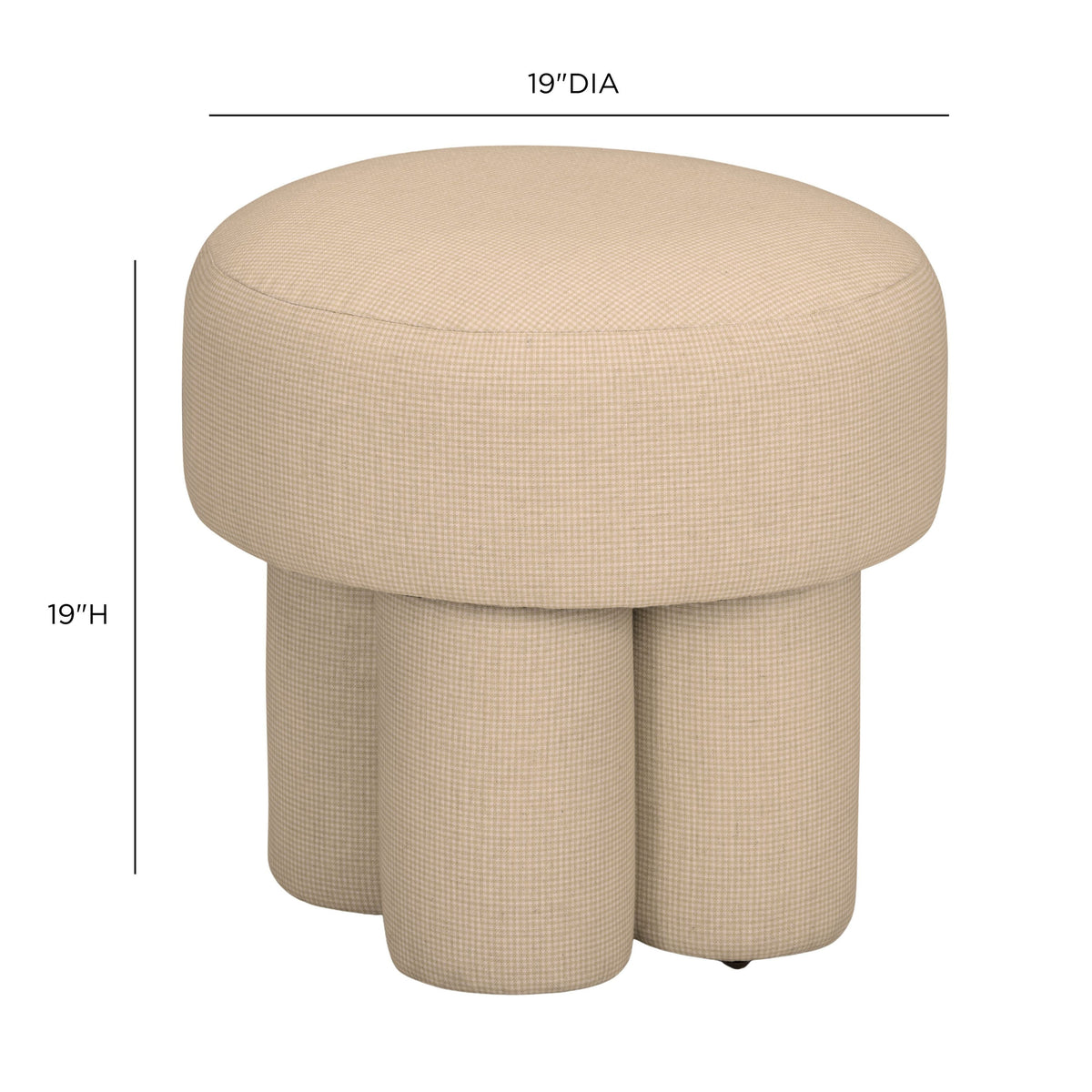 Masha Yellow Gingham Performance Linen Accent Stool by TOV Furniture – photo 6 of 6