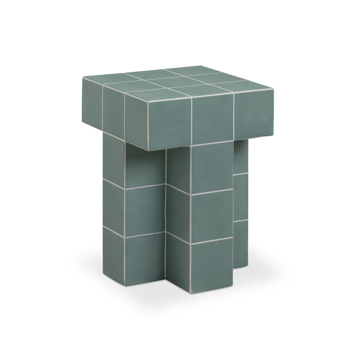 Alma Green Tile Concrete Indoor/Outdoor Side Table by TOV Furniture – photo 3 of 6