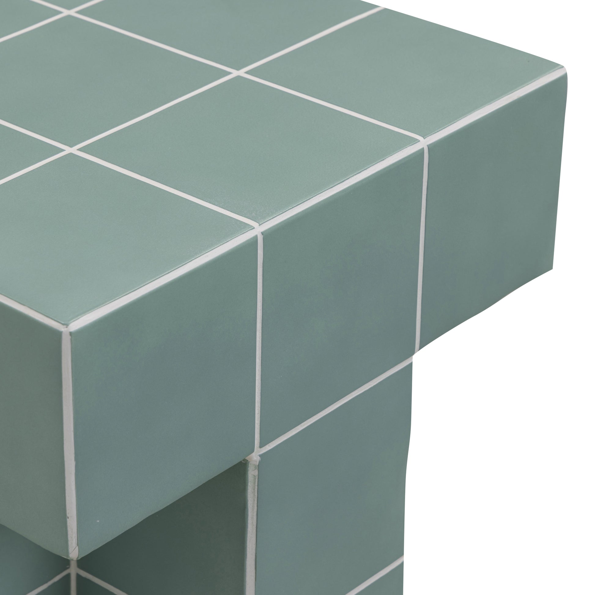 Alma Tile Concrete Indoor/Outdoor Side Table Green by Tov Furniture