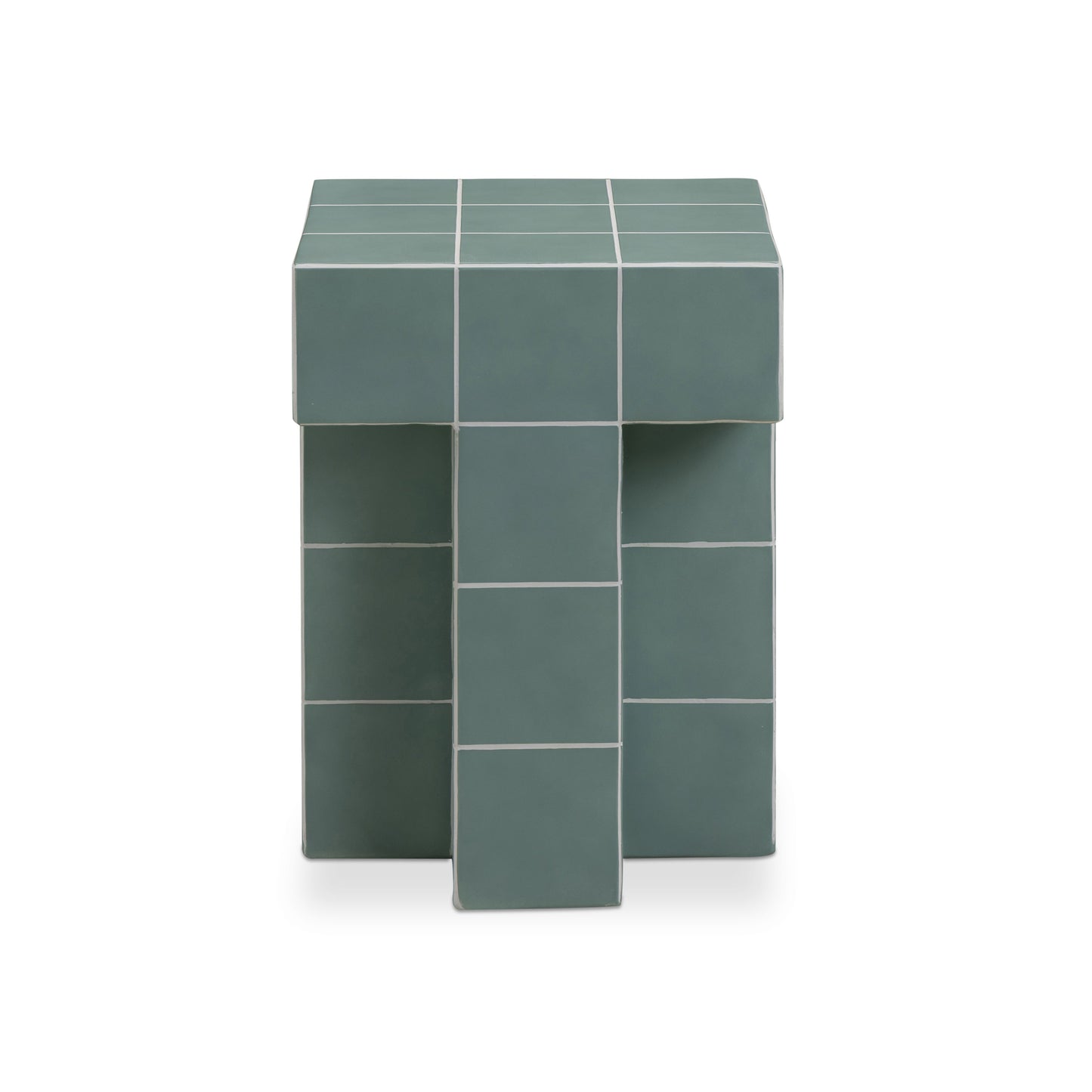 Alma Tile Concrete Indoor/Outdoor Side Table Green by Tov Furniture