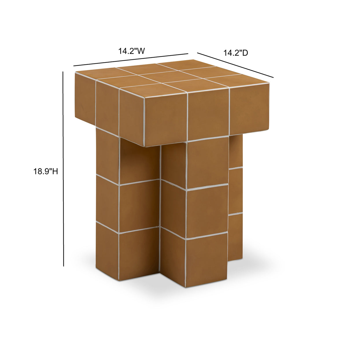 Alma Orange Tile Concrete Indoor/Outdoor Side Table by TOV Furniture – photo 6 of 6
