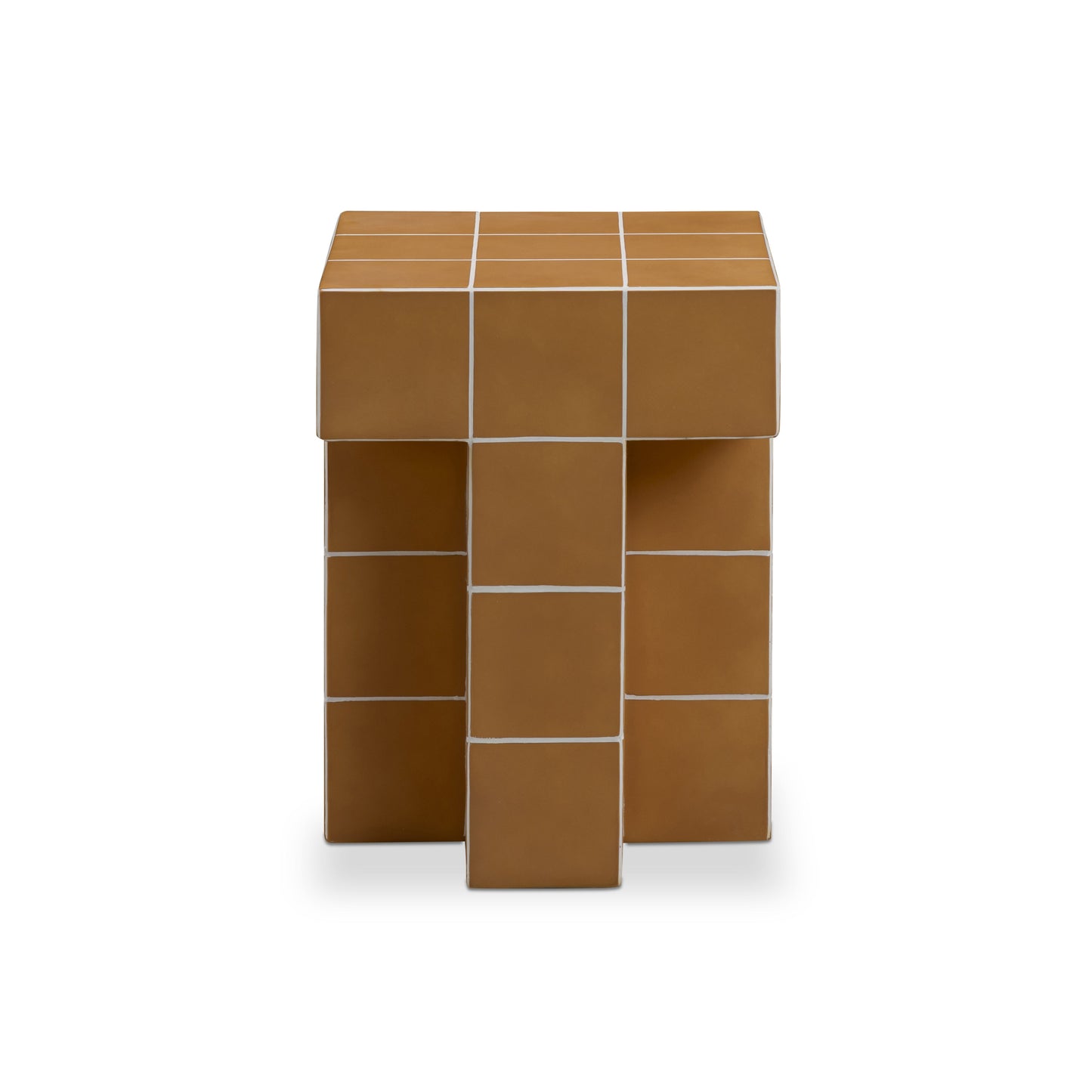 Alma Tile Concrete Indoor/Outdoor Side Table Orange by Tov Furniture