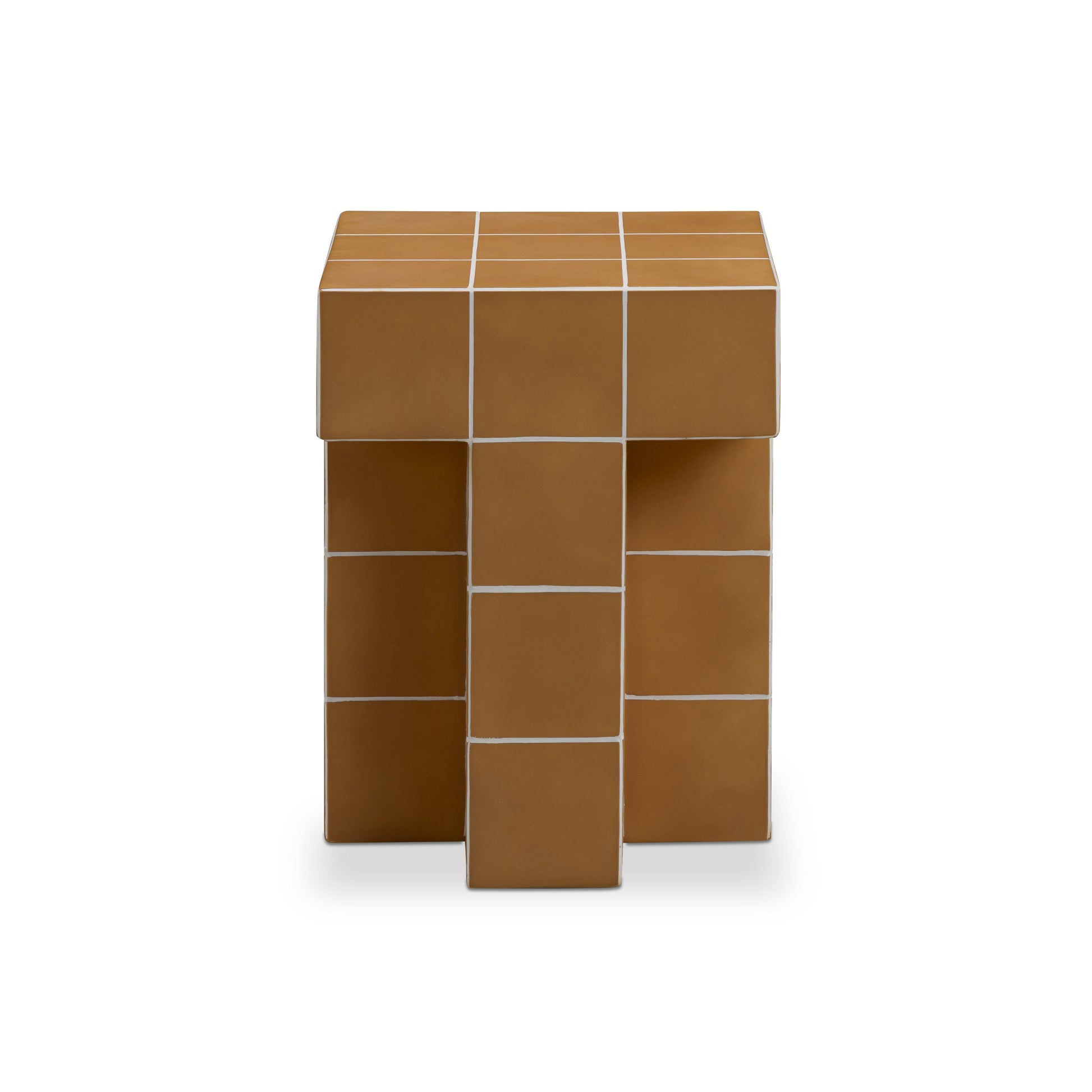 Alma Tile Concrete Indoor/Outdoor Side Table Orange by Tov Furniture