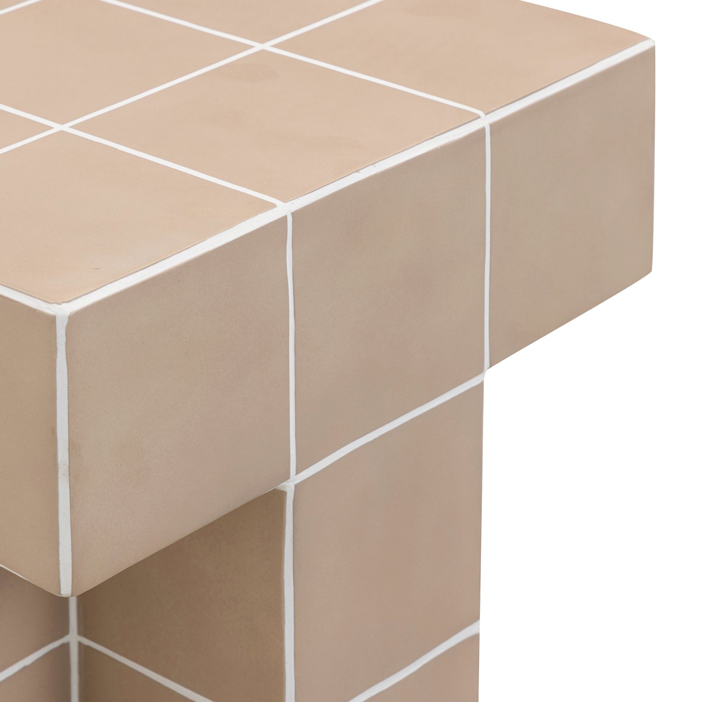 Alma Tile Concrete Indoor/Outdoor Side Table Taupe by Tov Furniture