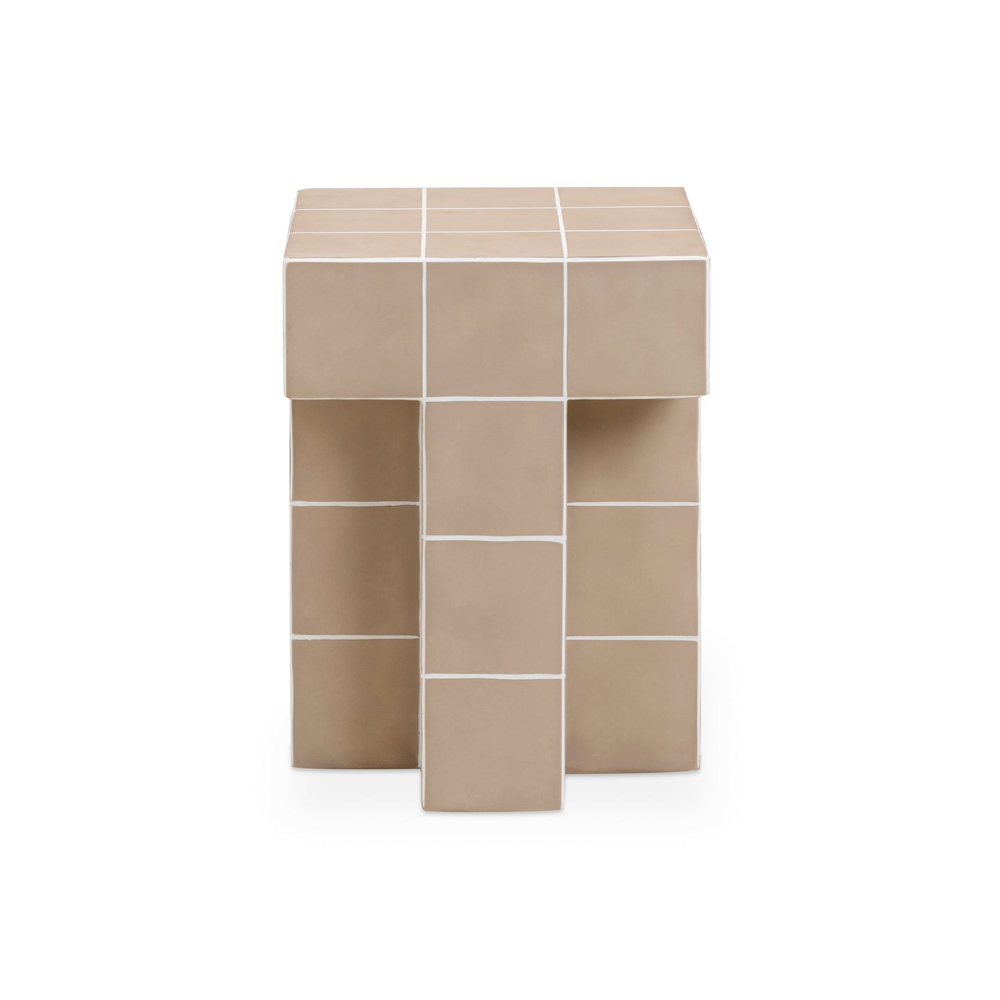 Alma Tile Concrete Indoor/Outdoor Side Table Taupe by Tov Furniture