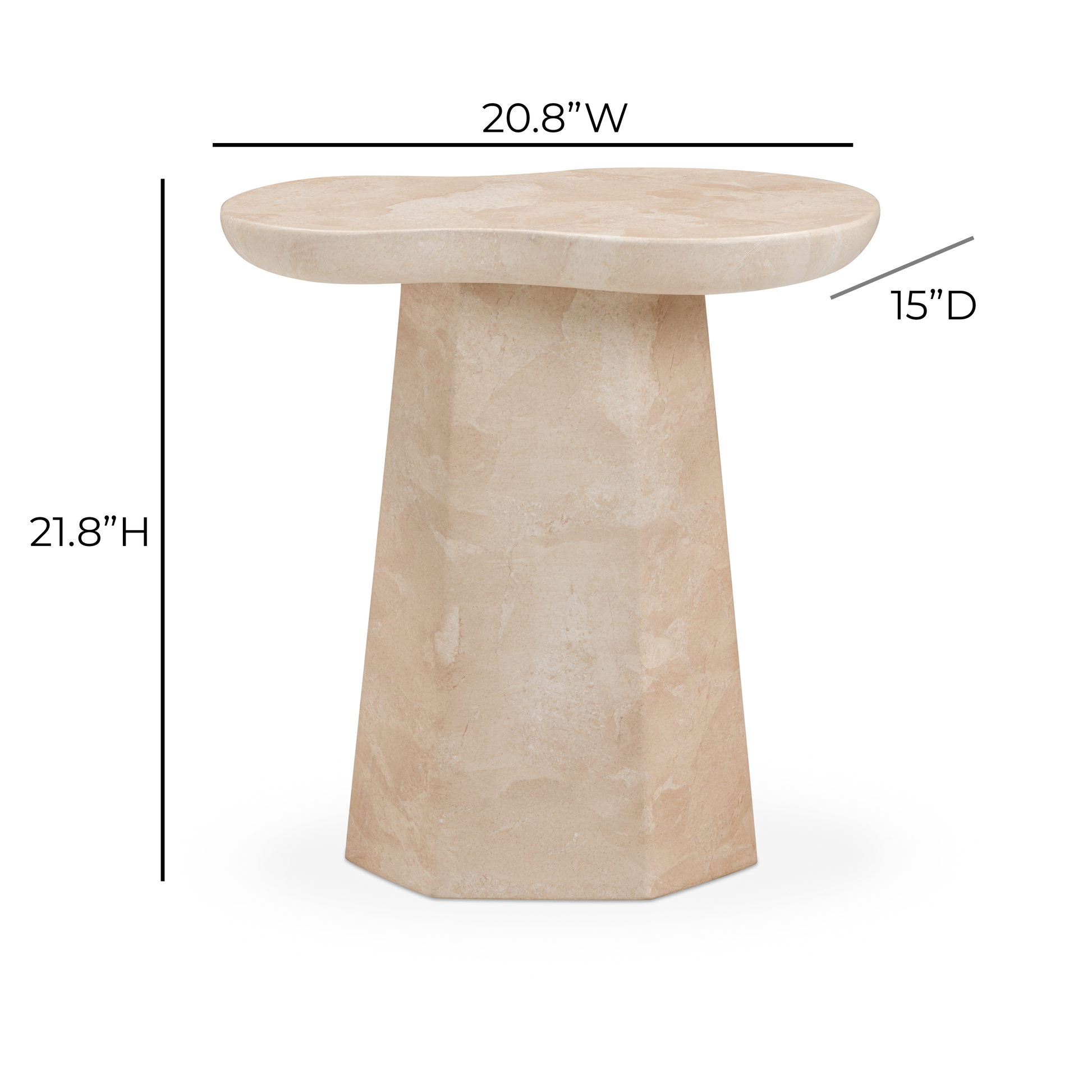 Zaya Rose Faux Marble Indoor/Outdoor Concrete Side Table Rose by Tov Furniture