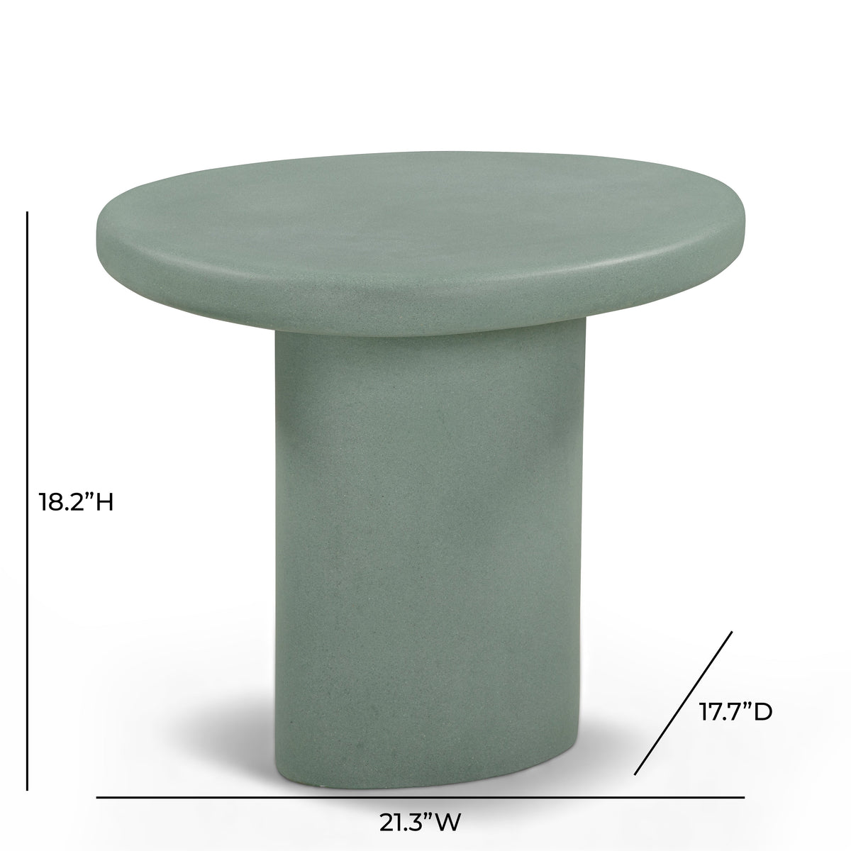 Jade 21" Green Concrete Indoor/Outdoor Side Table by TOV Furniture – photo 7 of 8