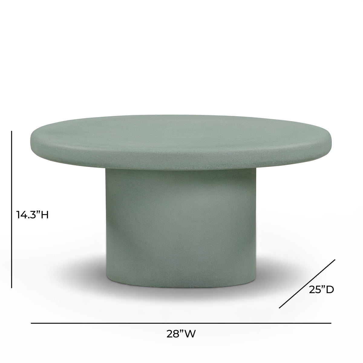 Jade 28" Green Concrete Indoor/Outdoor Medium Coffee Table by TOV Furniture – photo 7 of 8
