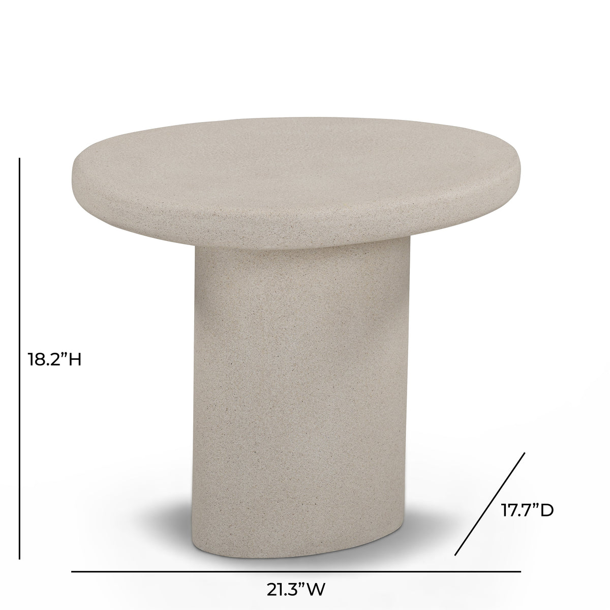 Jade 21" Cream Concrete Indoor/Outdoor Small Side Table by TOV Furniture – photo 7 of 8