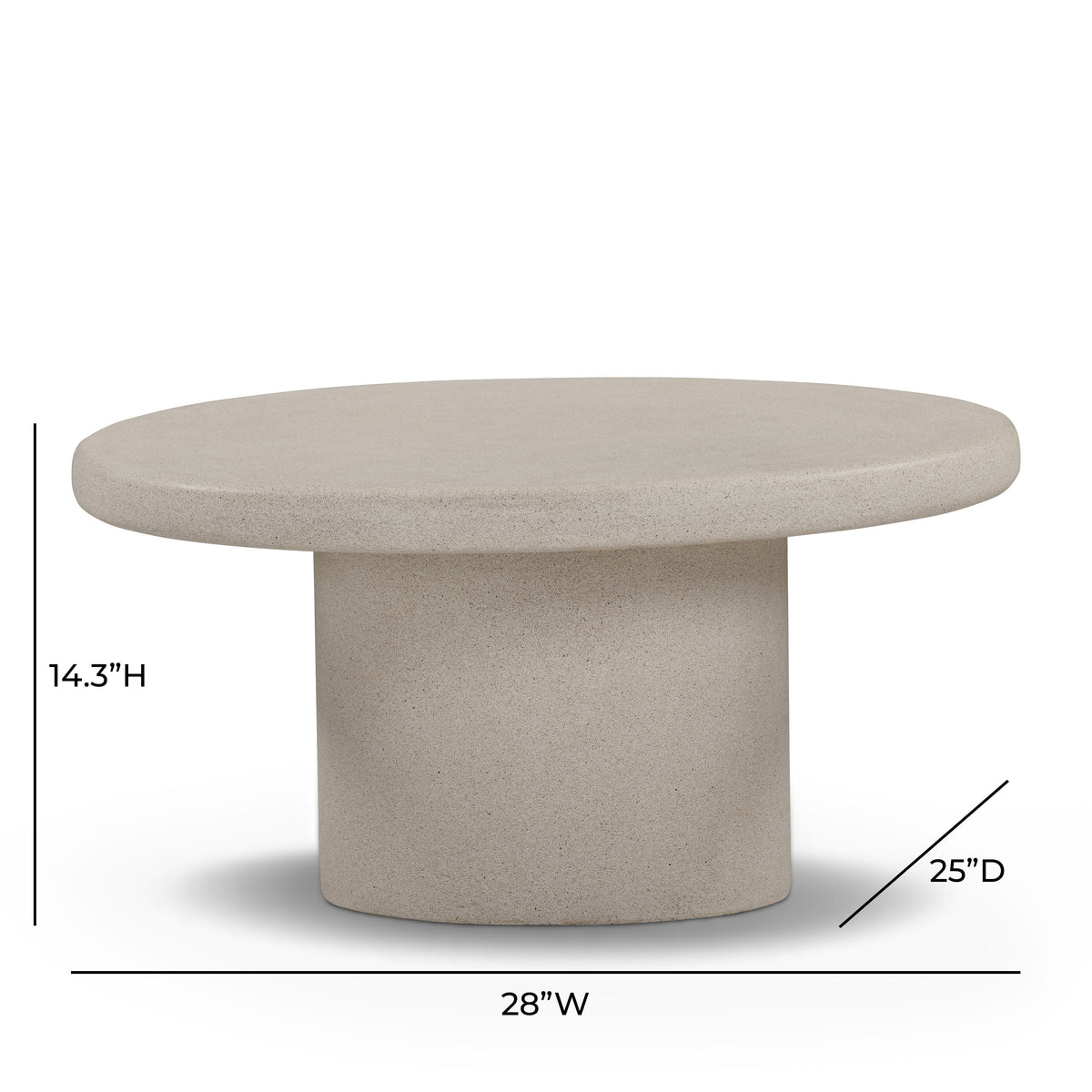 Jade 28" Cream Concrete Indoor/Outdoor Medium Coffee Table by TOV Furniture – photo 7 of 8