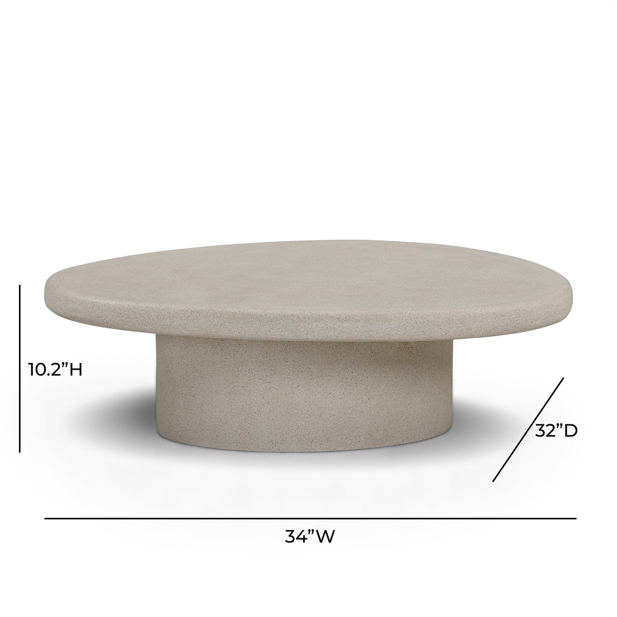 Jade 34" Cream Concrete Indoor/Outdoor Large Coffee Table by TOV Furniture – photo 7 of 8