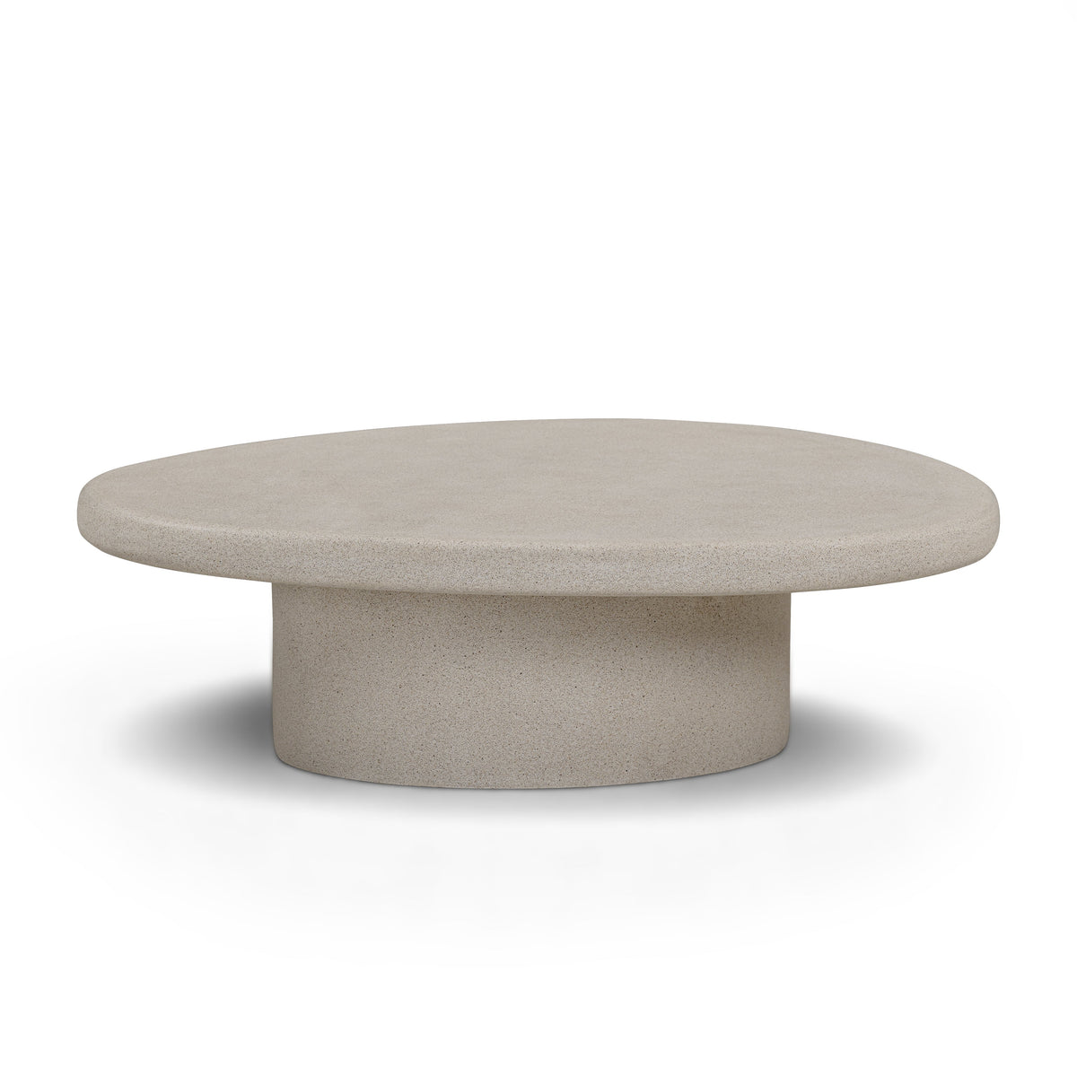 Jade 34" Cream Concrete Indoor/Outdoor Large Coffee Table by TOV Furniture – photo 1 of 8