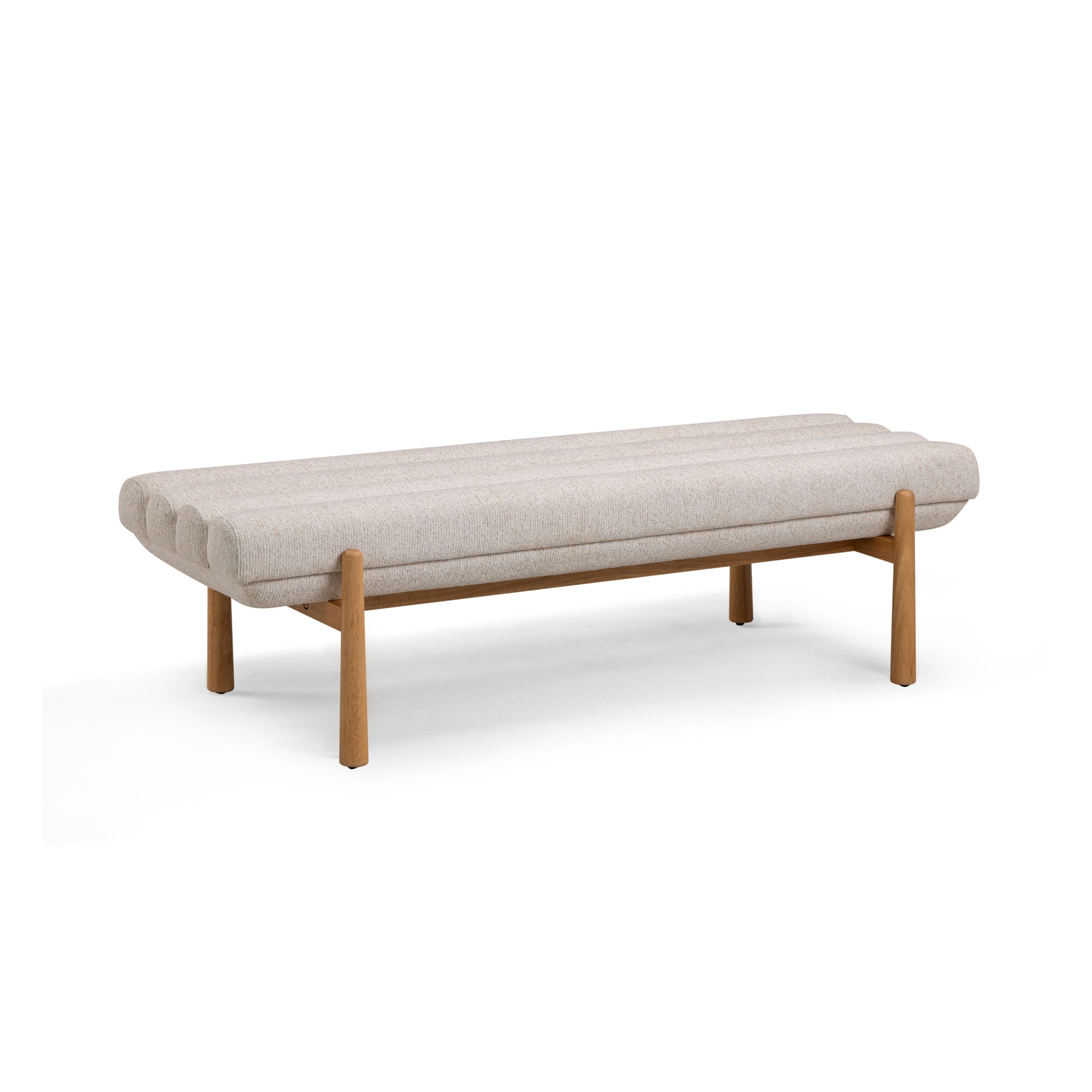 Julianna 56" Textured Performance Fabric Bench Cream by Tov Furniture