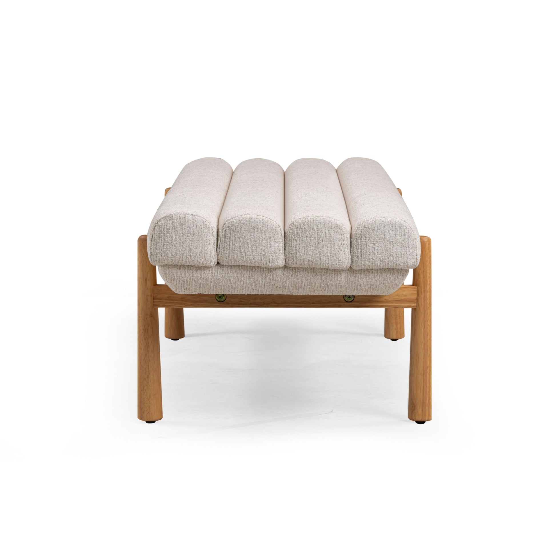 Julianna 56" Textured Performance Fabric Bench Cream by Tov Furniture