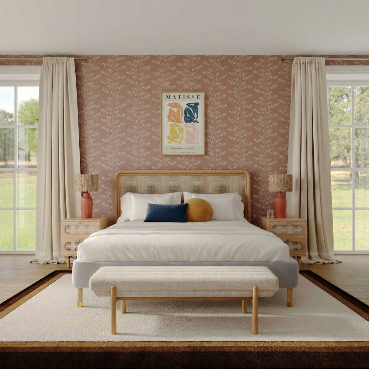 Julianna 56.3" Cream Textured Performance Fabric Bench by TOV Furniture – photo 2 of 7