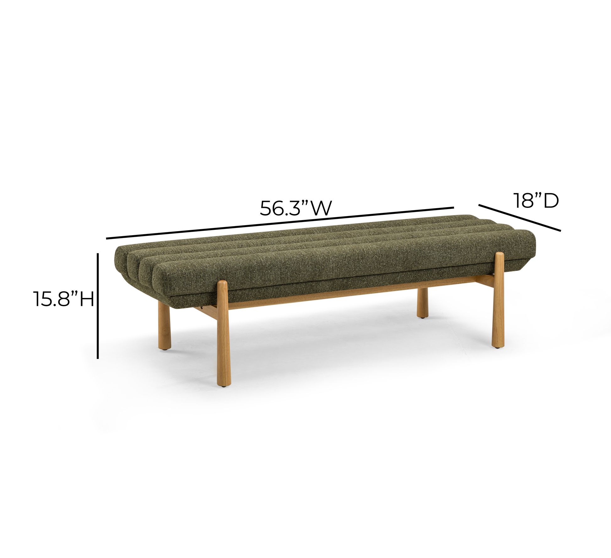 Julianna 56" Textured Performance Fabric Bench Green by Tov Furniture