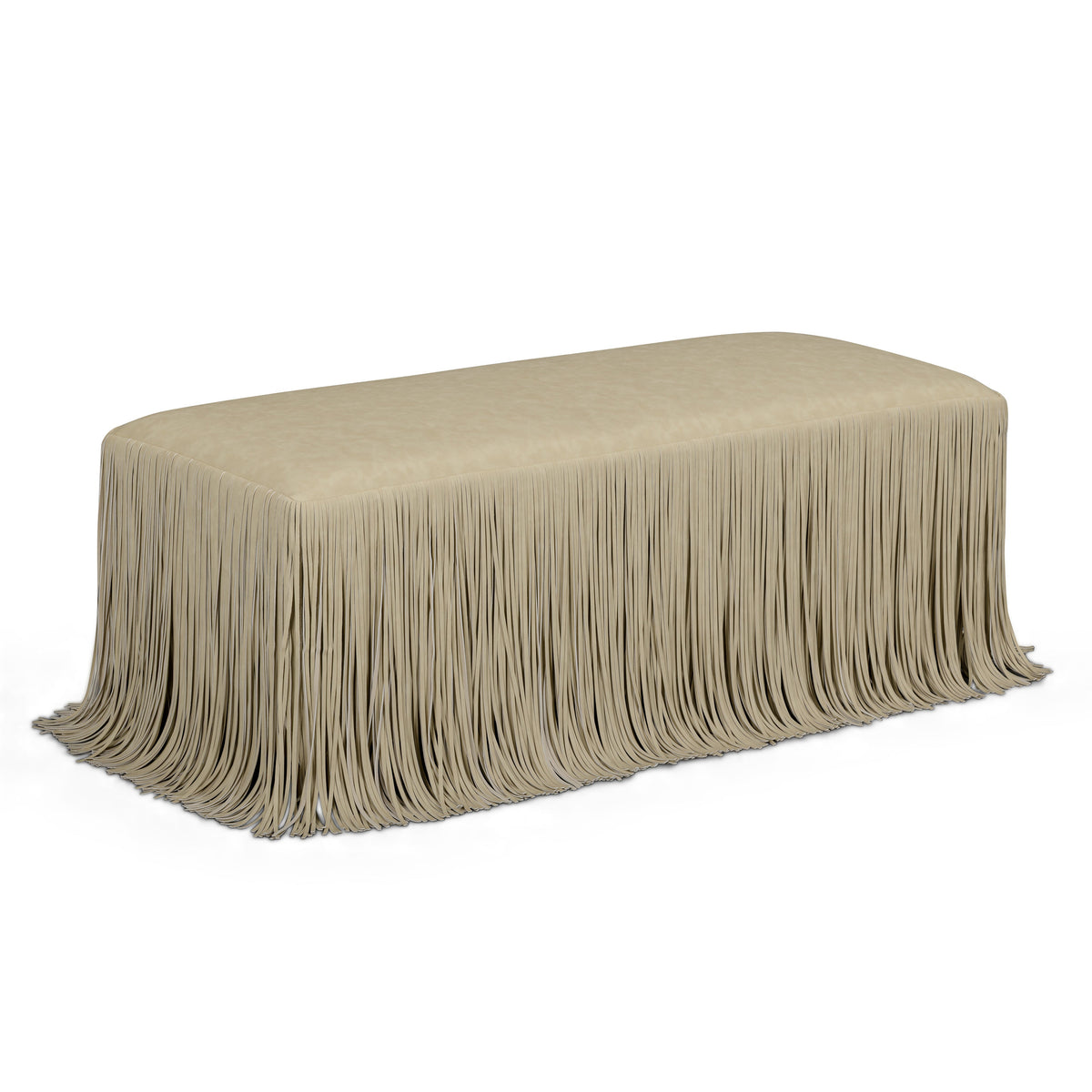 Shag Me 50" Distressed Tan Performance Vegan Leather Bench by TOV Furniture – photo 3 of 7