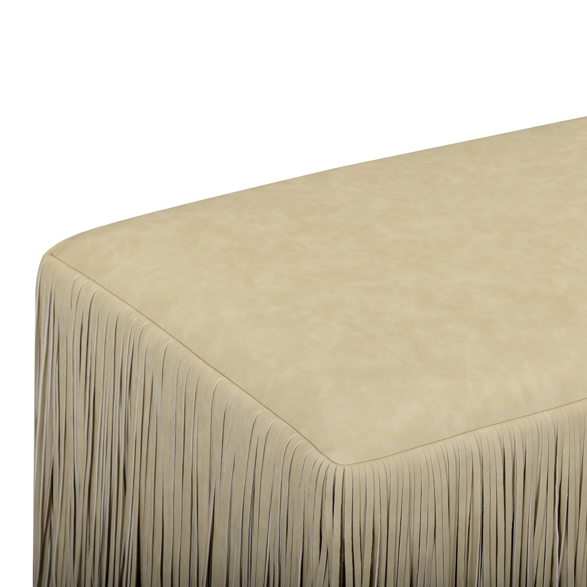 Shag Me 50" Distressed Tan Performance Vegan Leather Bench by TOV Furniture – photo 4 of 7