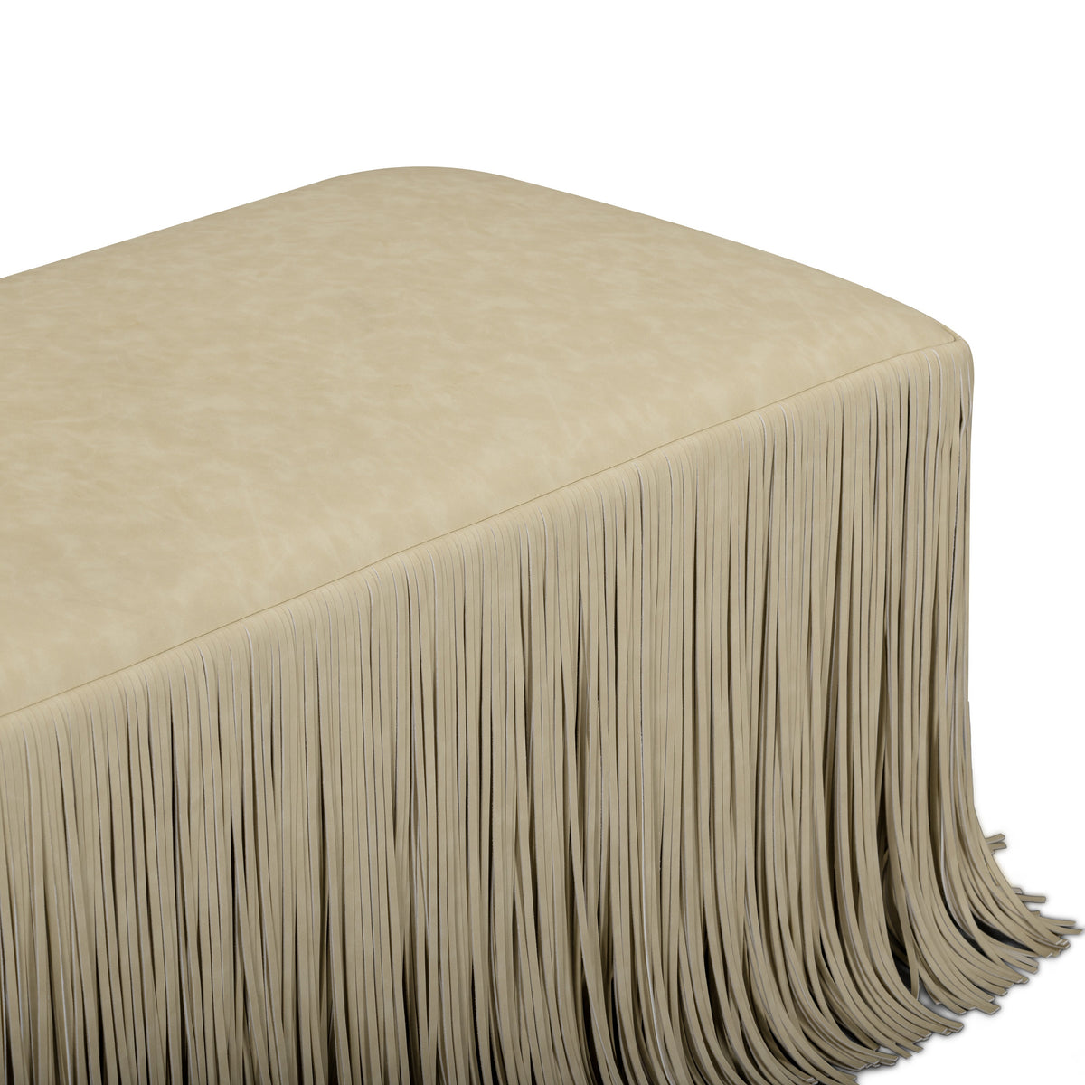 Shag Me 50" Distressed Tan Performance Vegan Leather Bench by TOV Furniture – photo 5 of 7