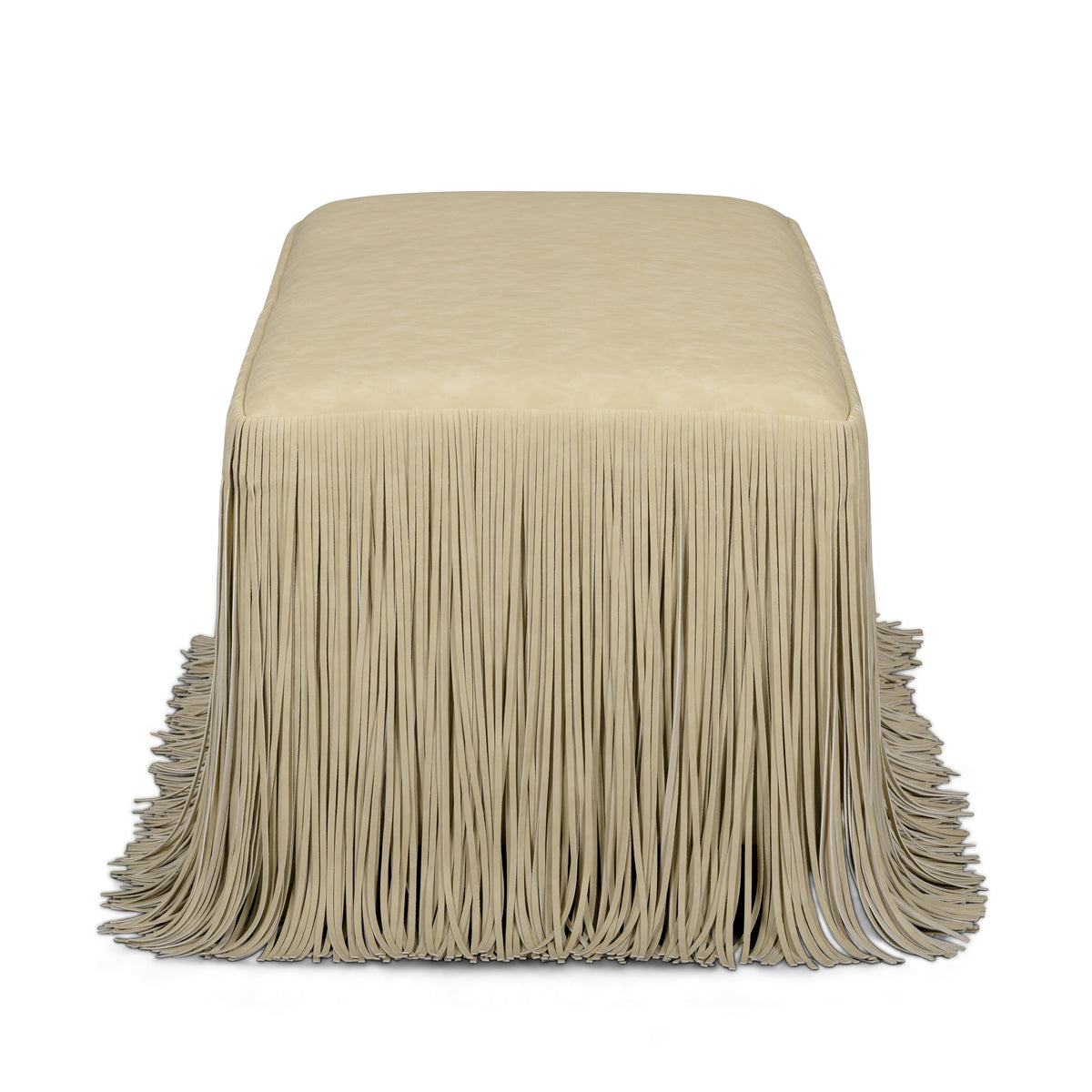 Shag Me 50" Distressed Tan Performance Vegan Leather Bench by TOV Furniture – photo 6 of 7