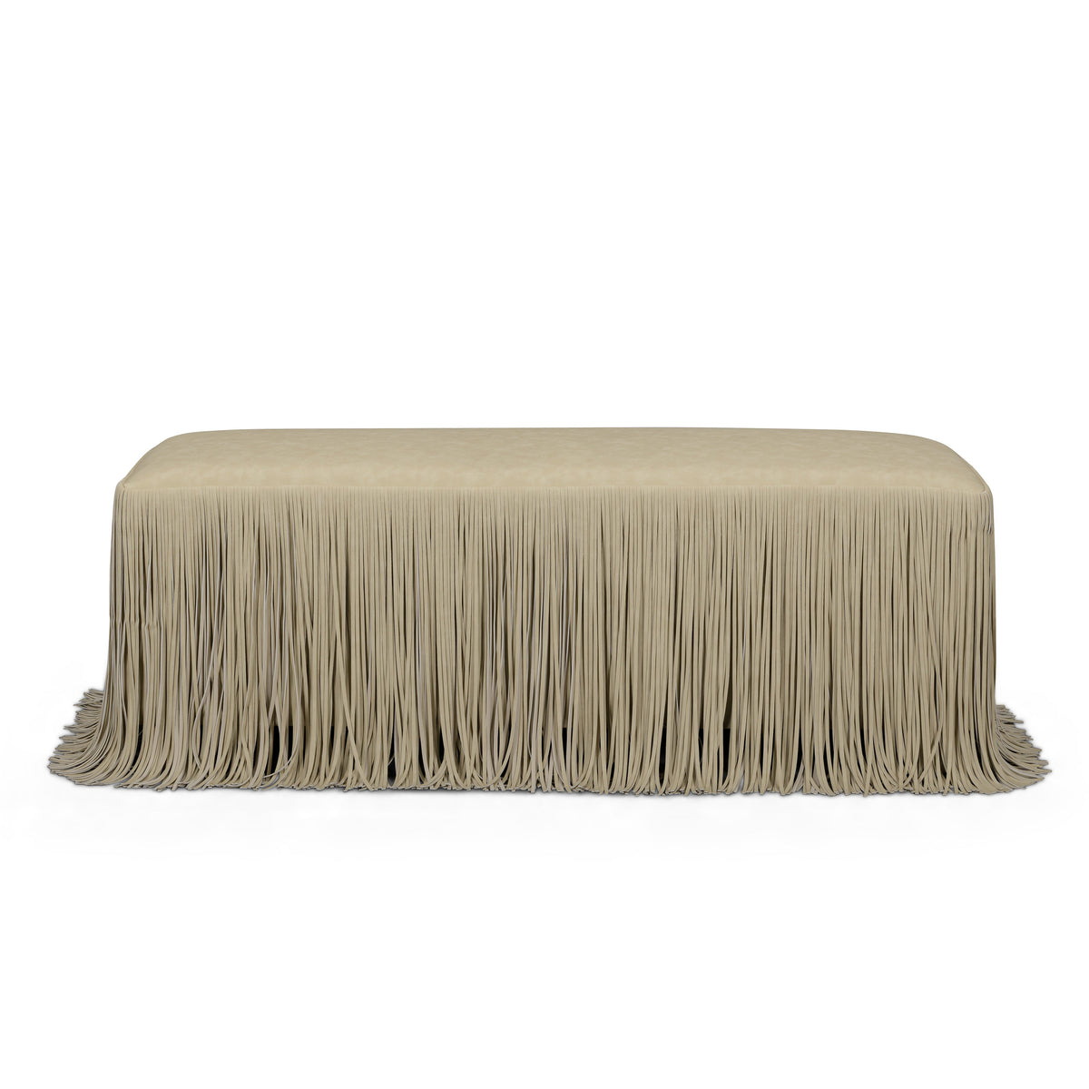 Shag Me 50" Distressed Tan Performance Vegan Leather Bench by TOV Furniture – photo 1 of 7