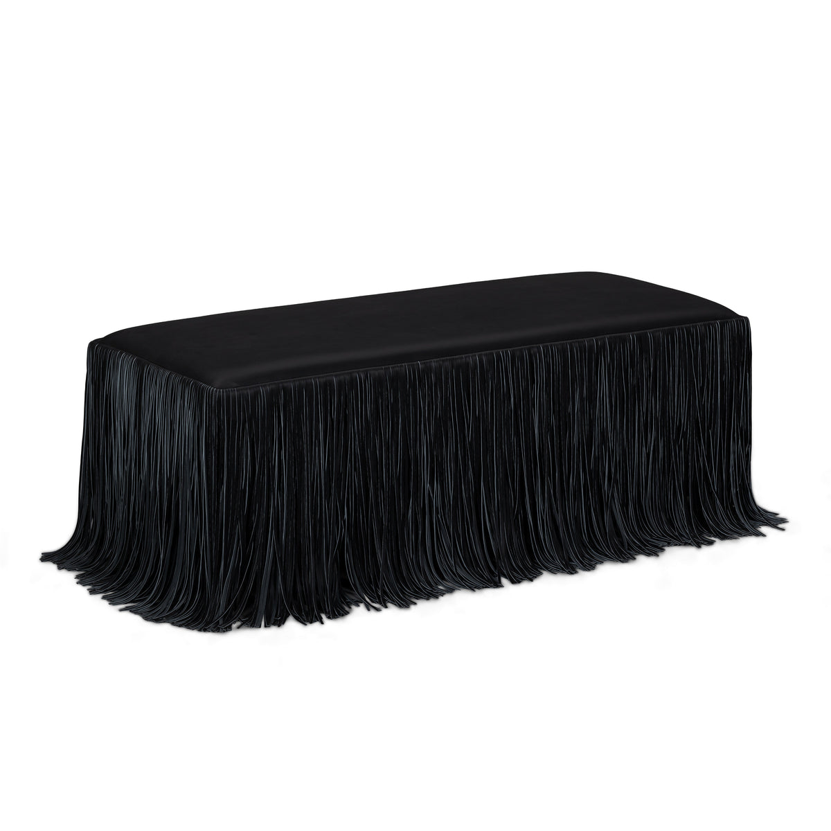 Shag Me 50" Black Performance Vegan Leather Bench by TOV Furniture – photo 3 of 7