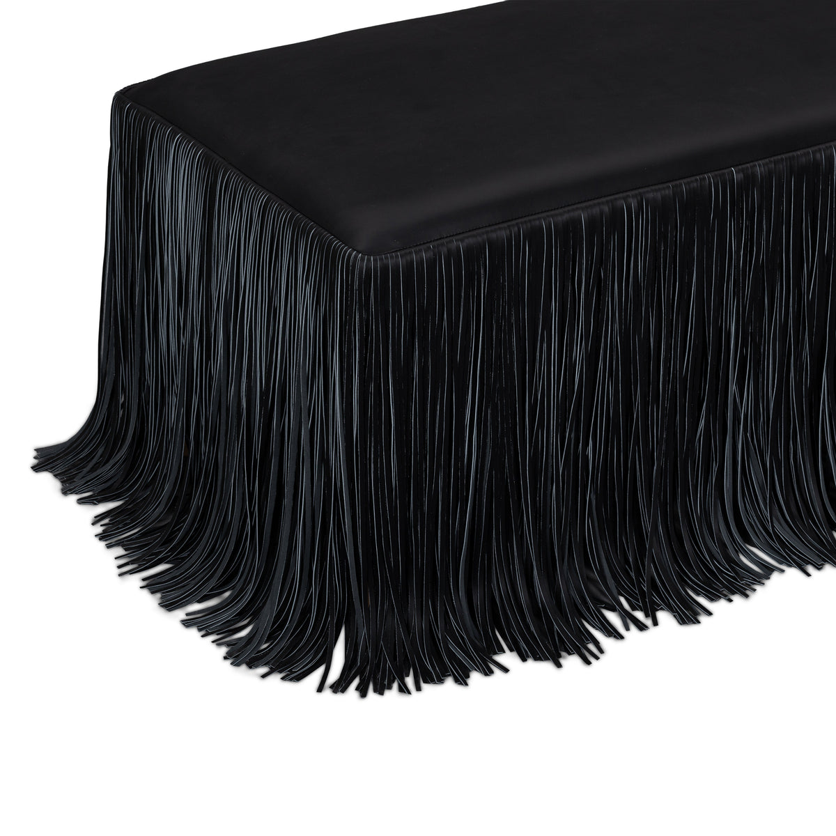 Shag Me 50" Black Performance Vegan Leather Bench by TOV Furniture – photo 4 of 7