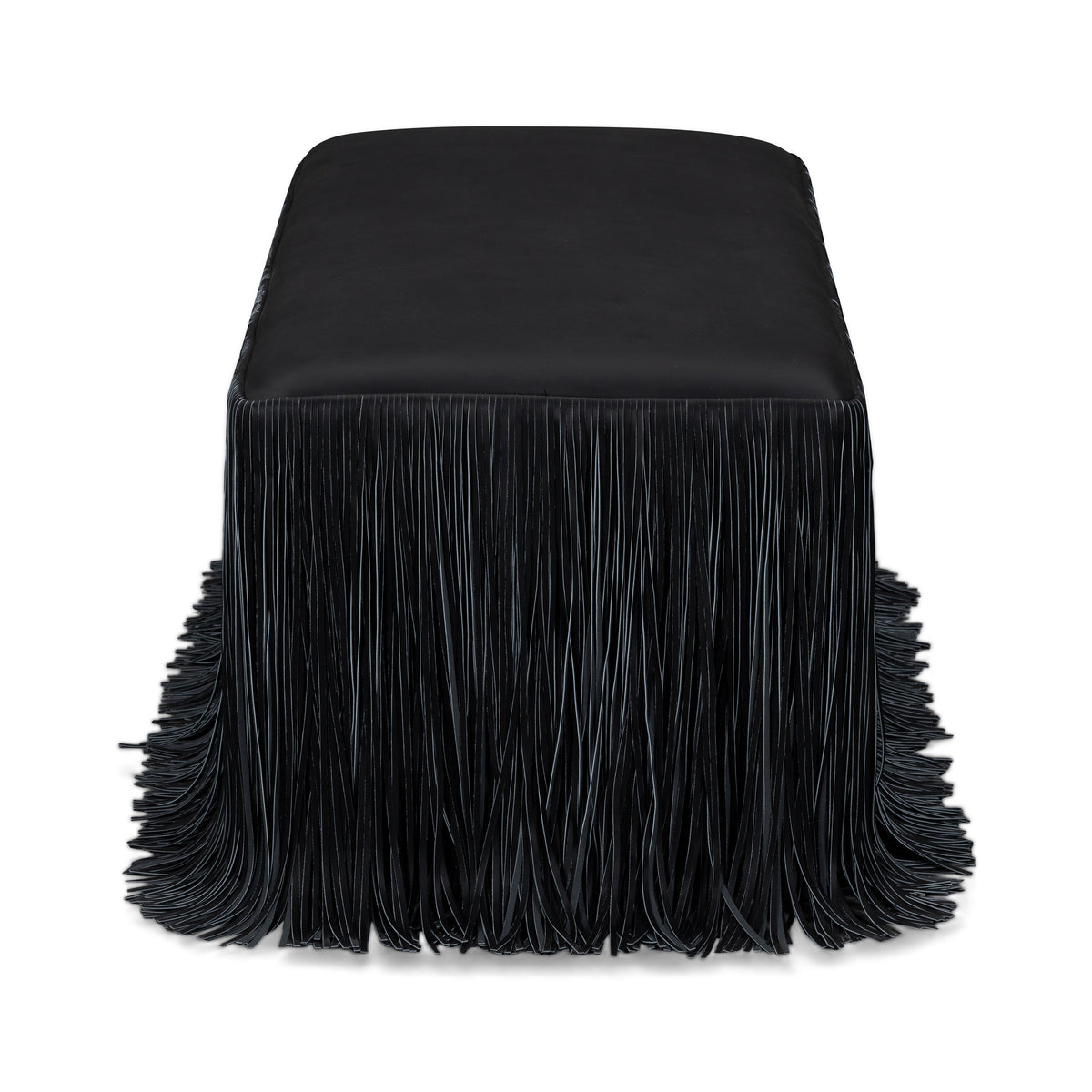 Shag Me 50" Black Performance Vegan Leather Bench by TOV Furniture – photo 6 of 7