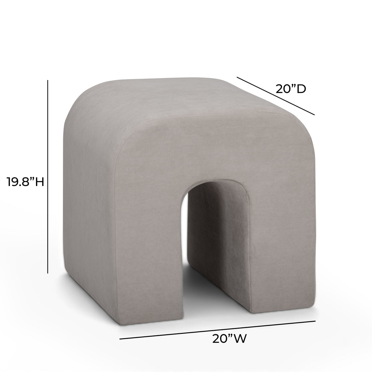 Desi Taupe Velvet Ottoman by TOV Furniture – photo 7 of 7