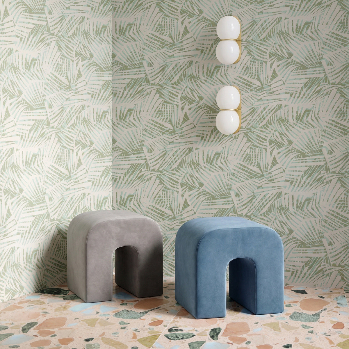 Desi Performance Velvet Ottoman by TOV Furniture – several colors shown