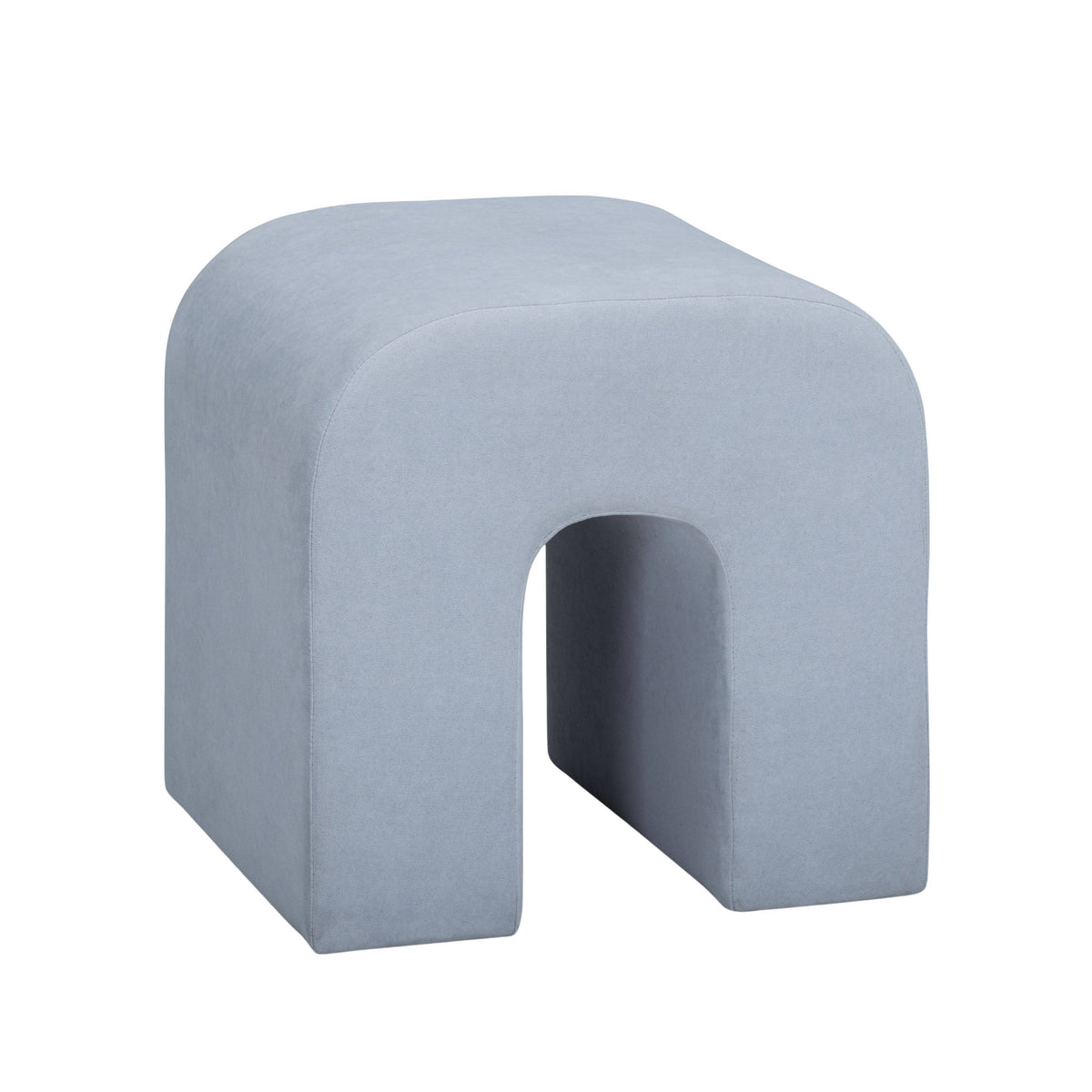 Desi Light Blue Velvet Ottoman by TOV Furniture – photo 3 of 7