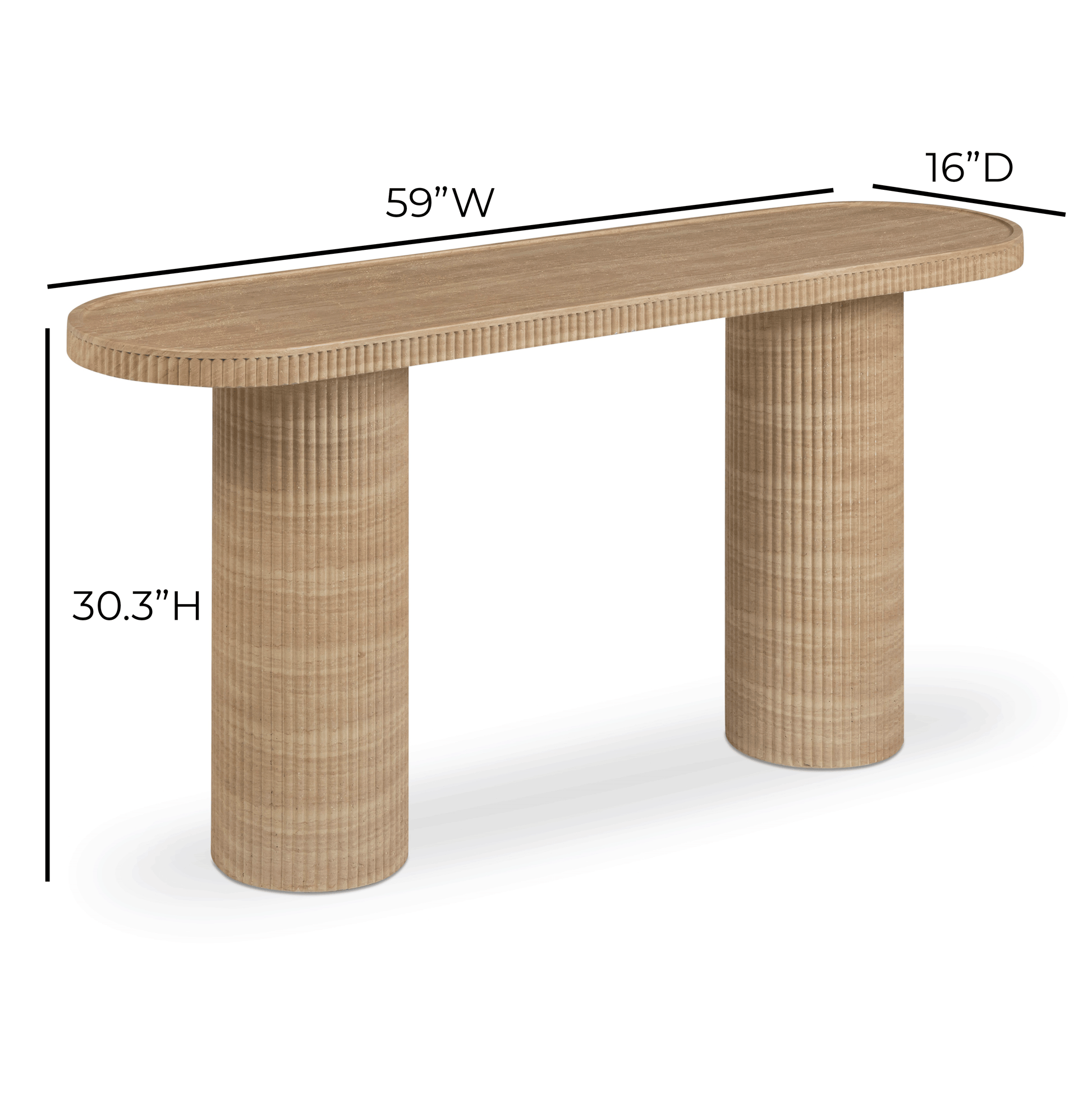Darcy 59" Concrete Indoor/Outdoor Console Travertine by Tov Furniture