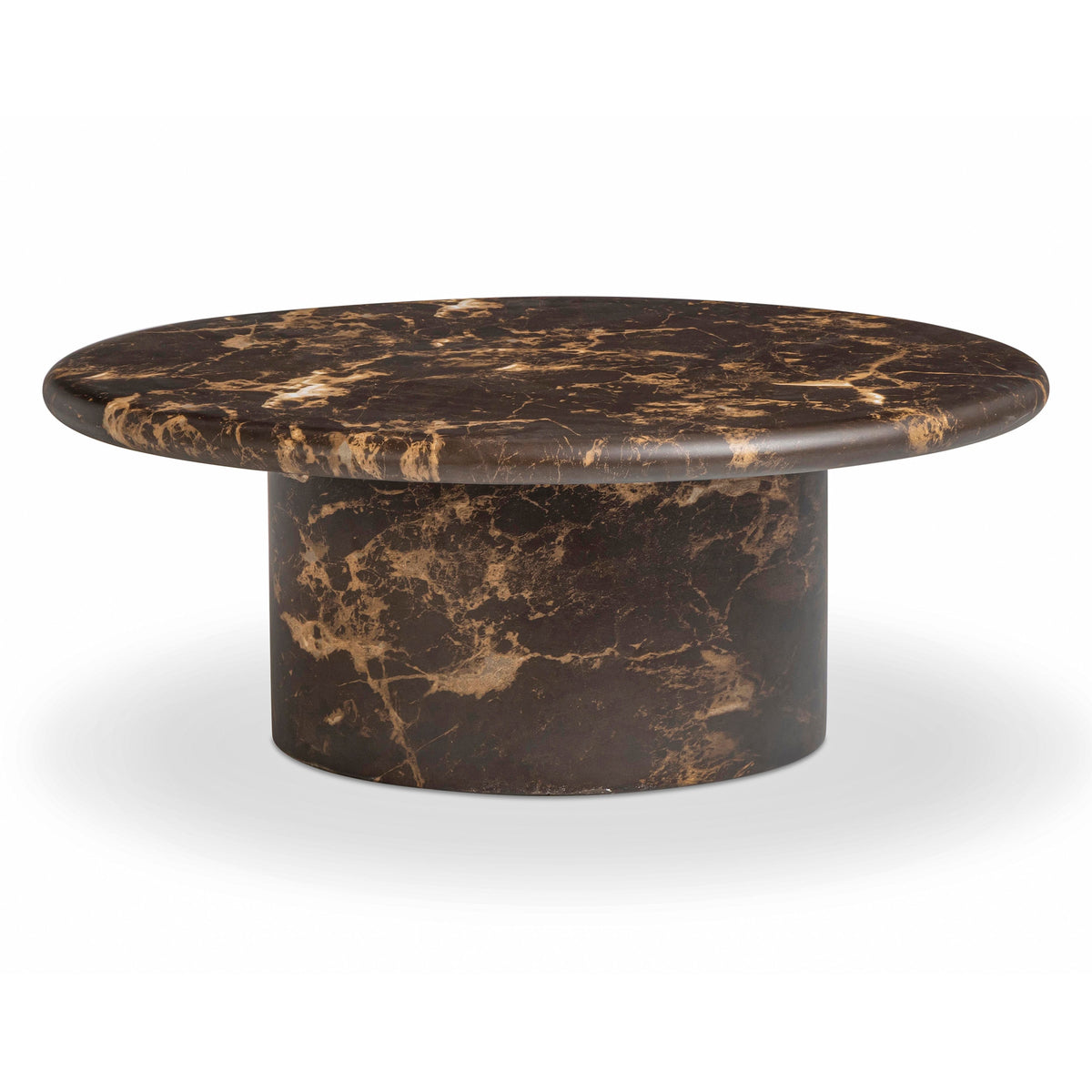 Byron 36" Dark Brown Faux Marble Indoor/Outdoor Concrete Round Coffee Table by TOV Furniture – photo 1 of 8