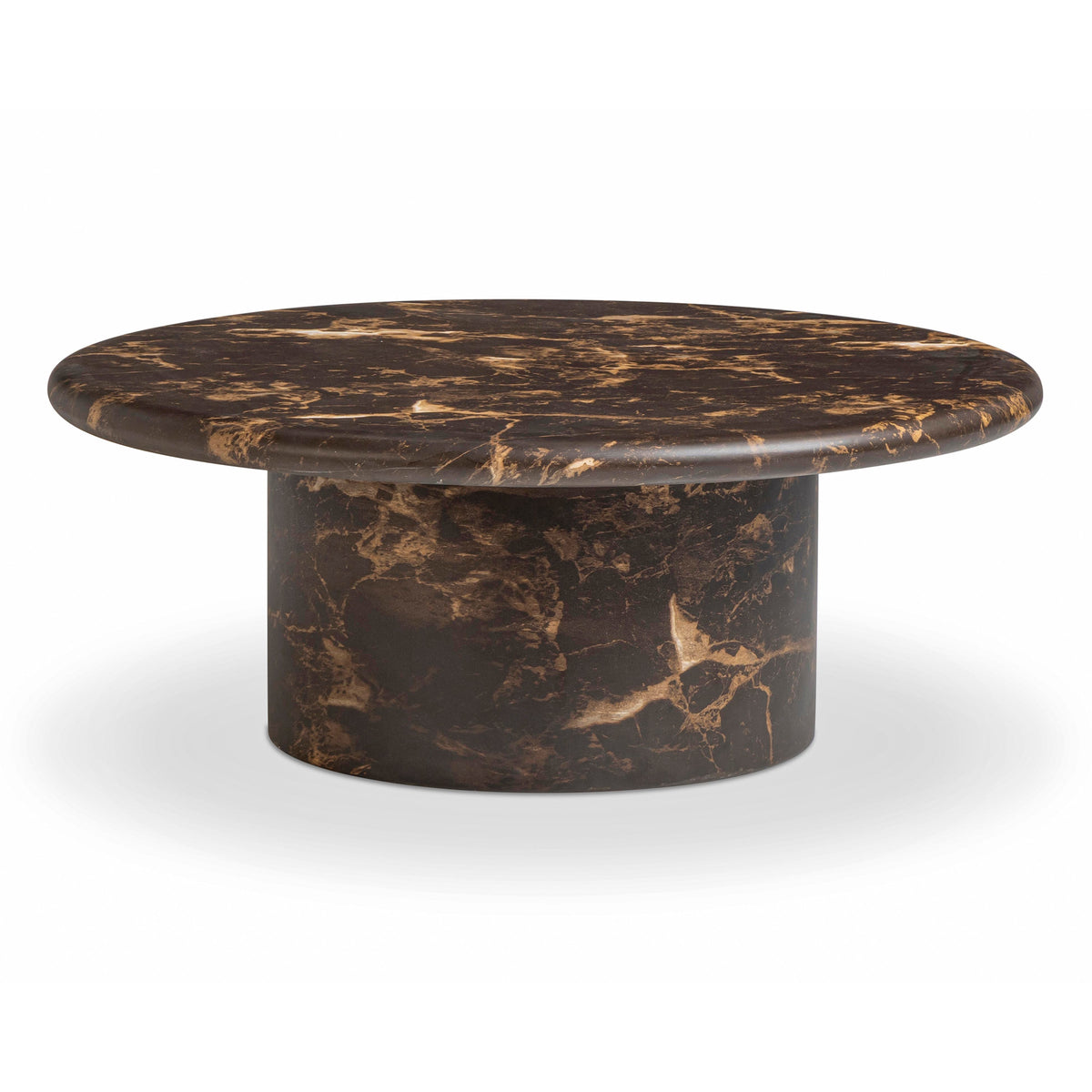 Byron 36" Dark Brown Faux Marble Indoor/Outdoor Concrete Round Coffee Table by TOV Furniture – photo 3 of 8