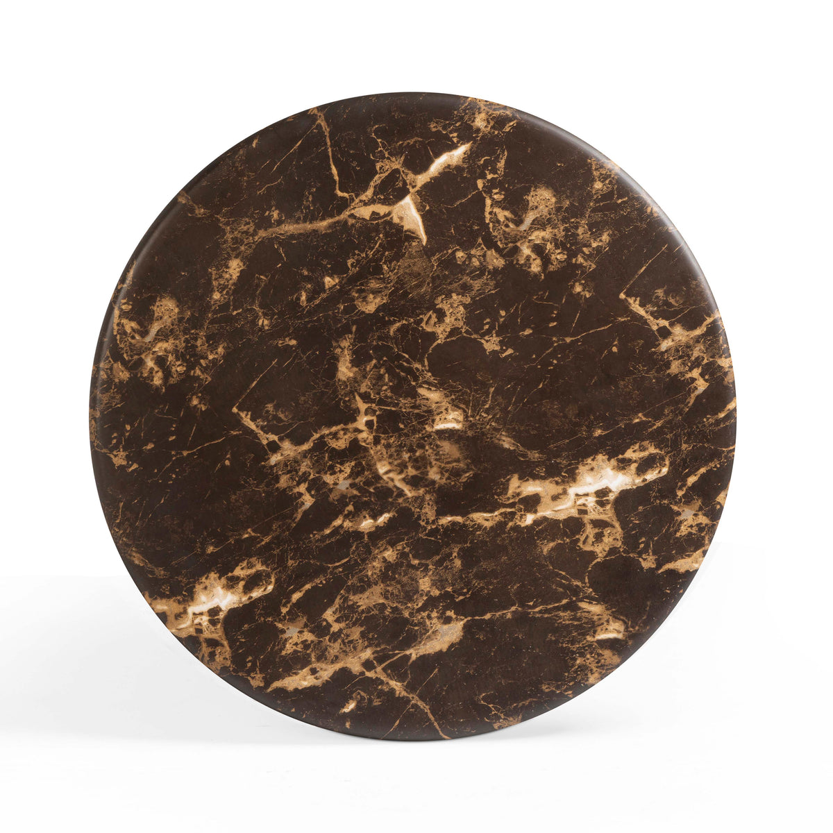 Byron 36" Dark Brown Faux Marble Indoor/Outdoor Concrete Round Coffee Table by TOV Furniture – photo 5 of 8