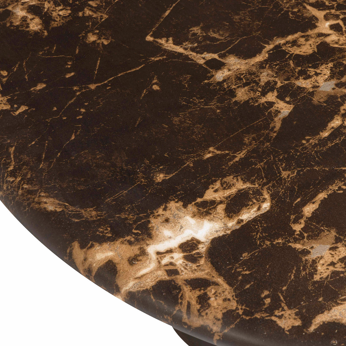 Byron 36" Dark Brown Faux Marble Indoor/Outdoor Concrete Round Coffee Table by TOV Furniture – photo 6 of 8
